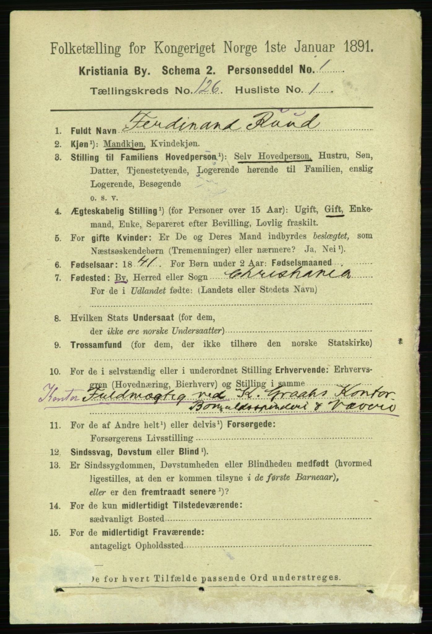 RA, 1891 census for 0301 Kristiania, 1891, p. 67201