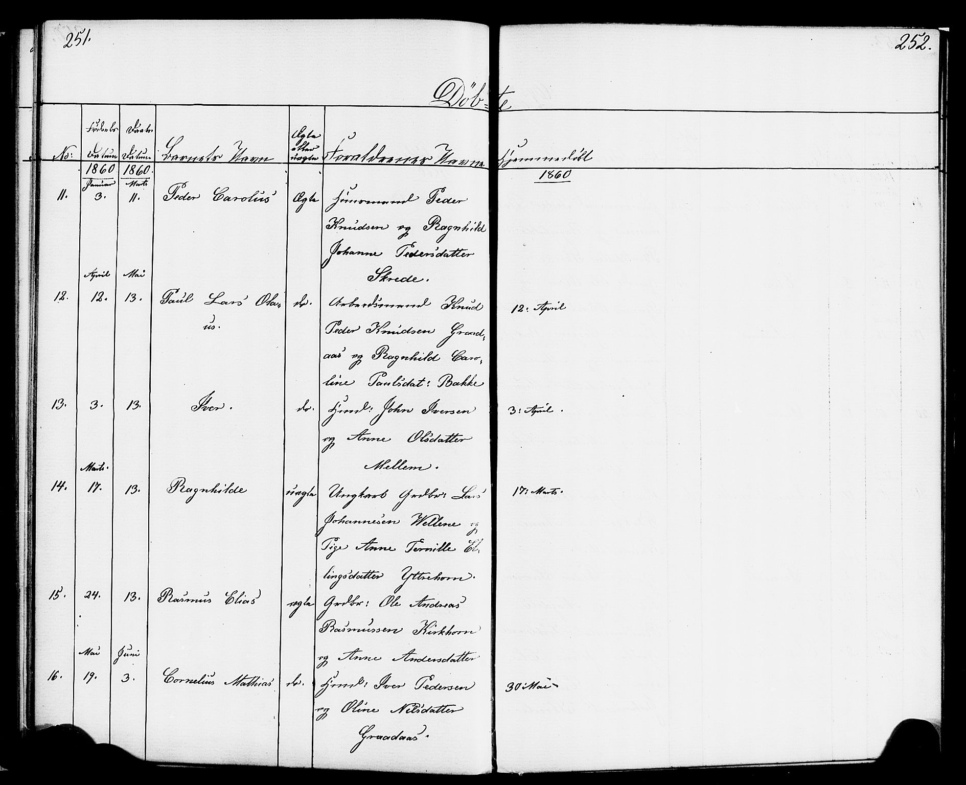 Hornindal sokneprestembete, AV/SAB-A-82401/H/Haa/Haaa/L0001: Parish register (official) no. A 1, 1837-1866, p. 252-253