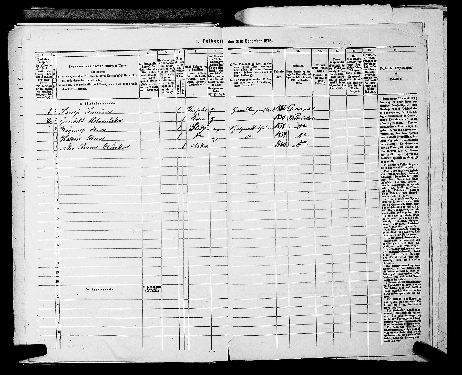 SAKO, 1875 census for 0817P Drangedal, 1875, p. 997