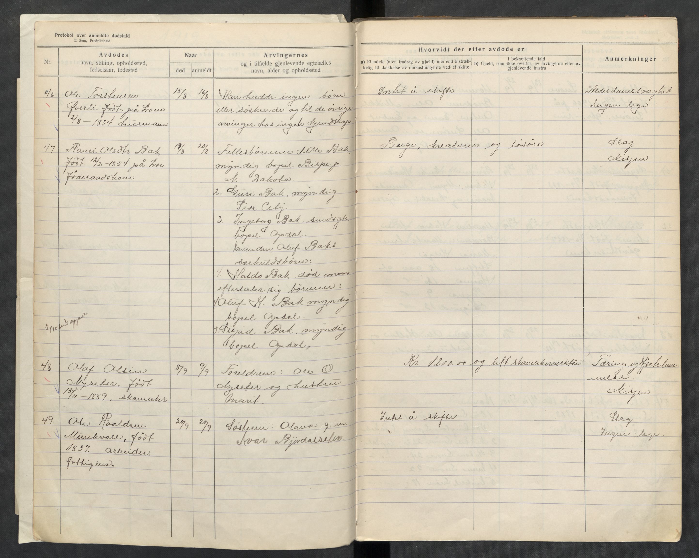 Oppdal lensmannskontor, AV/SAT-A-1073/1/02/L0003: 2.01.03 Dødsfallsprotokoll, 1919-1929