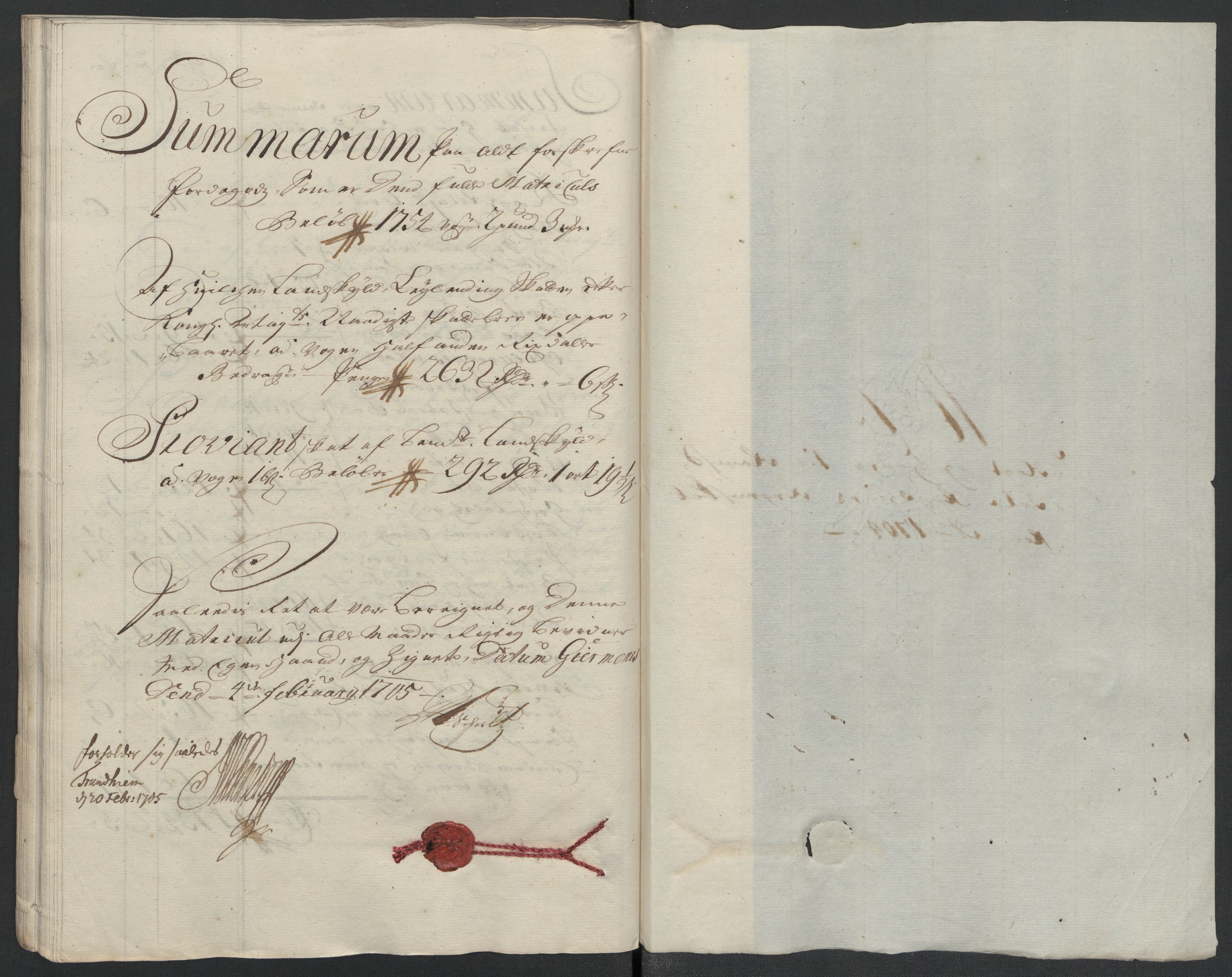 Rentekammeret inntil 1814, Reviderte regnskaper, Fogderegnskap, RA/EA-4092/R55/L3656: Fogderegnskap Romsdal, 1703-1705, p. 224