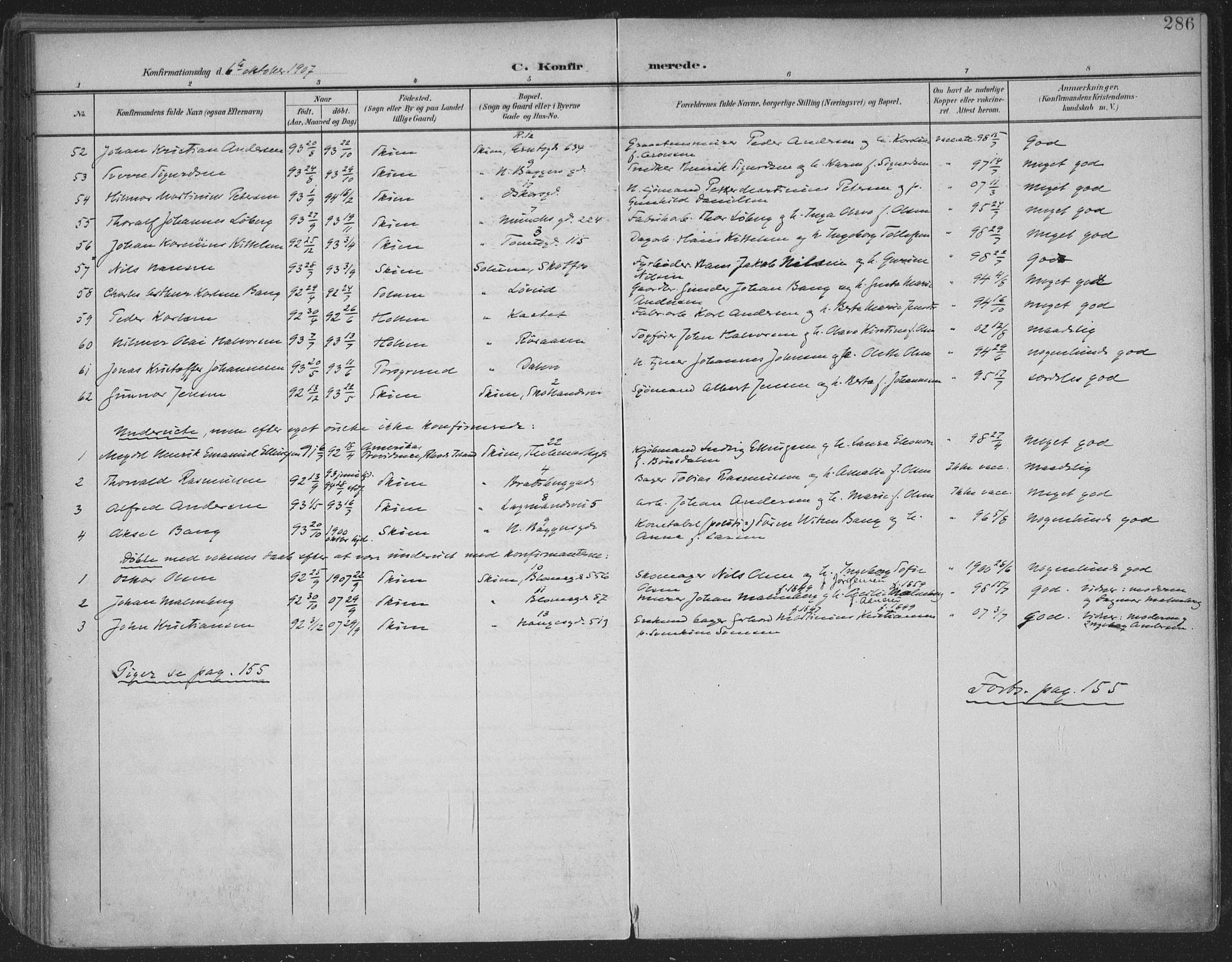 Skien kirkebøker, AV/SAKO-A-302/F/Fa/L0011: Parish register (official) no. 11, 1900-1907, p. 286