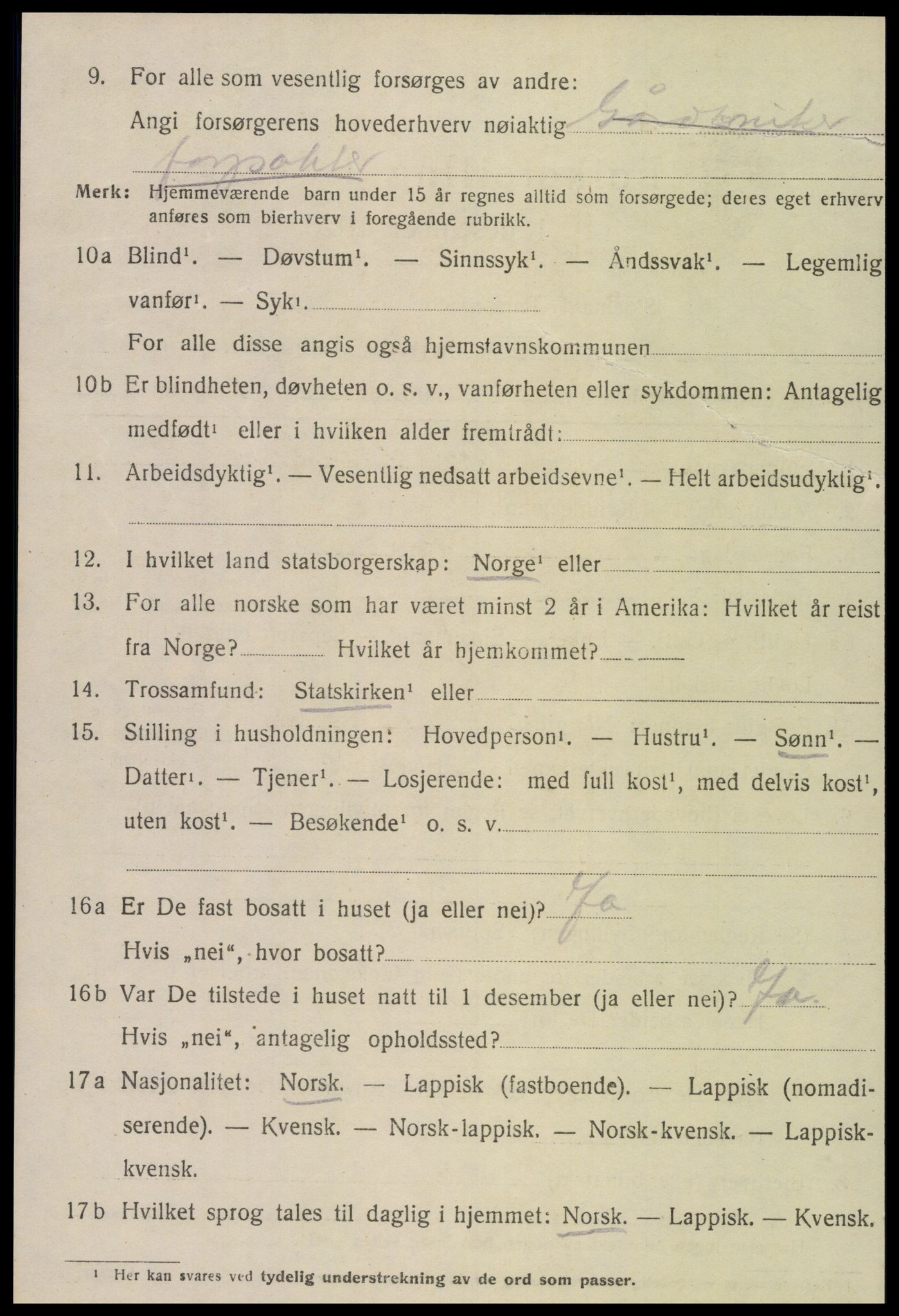 SAT, 1920 census for Vikna, 1920, p. 5008