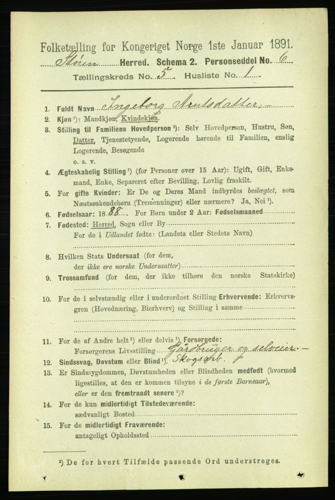 RA, 1891 census for 1648 Støren, 1891, p. 1935