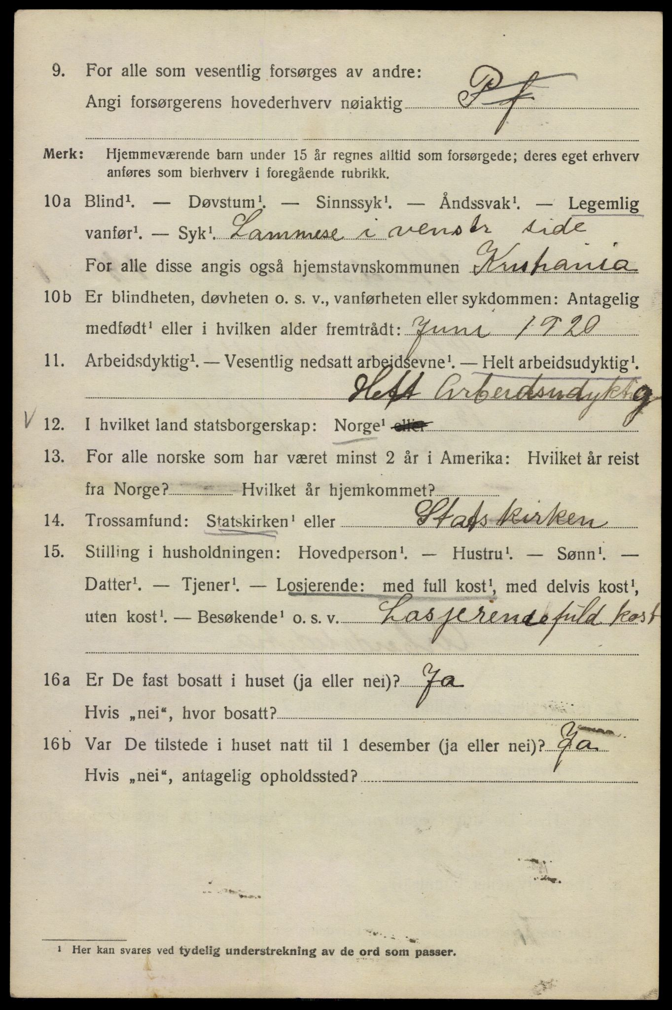 SAO, 1920 census for Kristiania, 1920, p. 512048