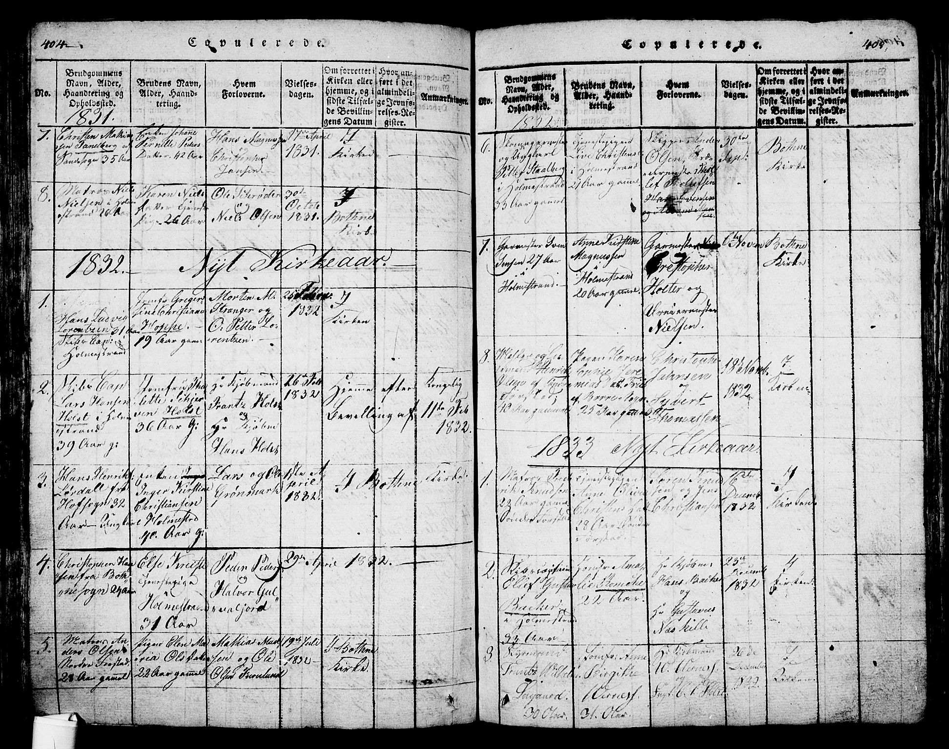 Holmestrand kirkebøker, SAKO/A-346/G/Ga/L0001: Parish register (copy) no. 1, 1814-1848, p. 404-405