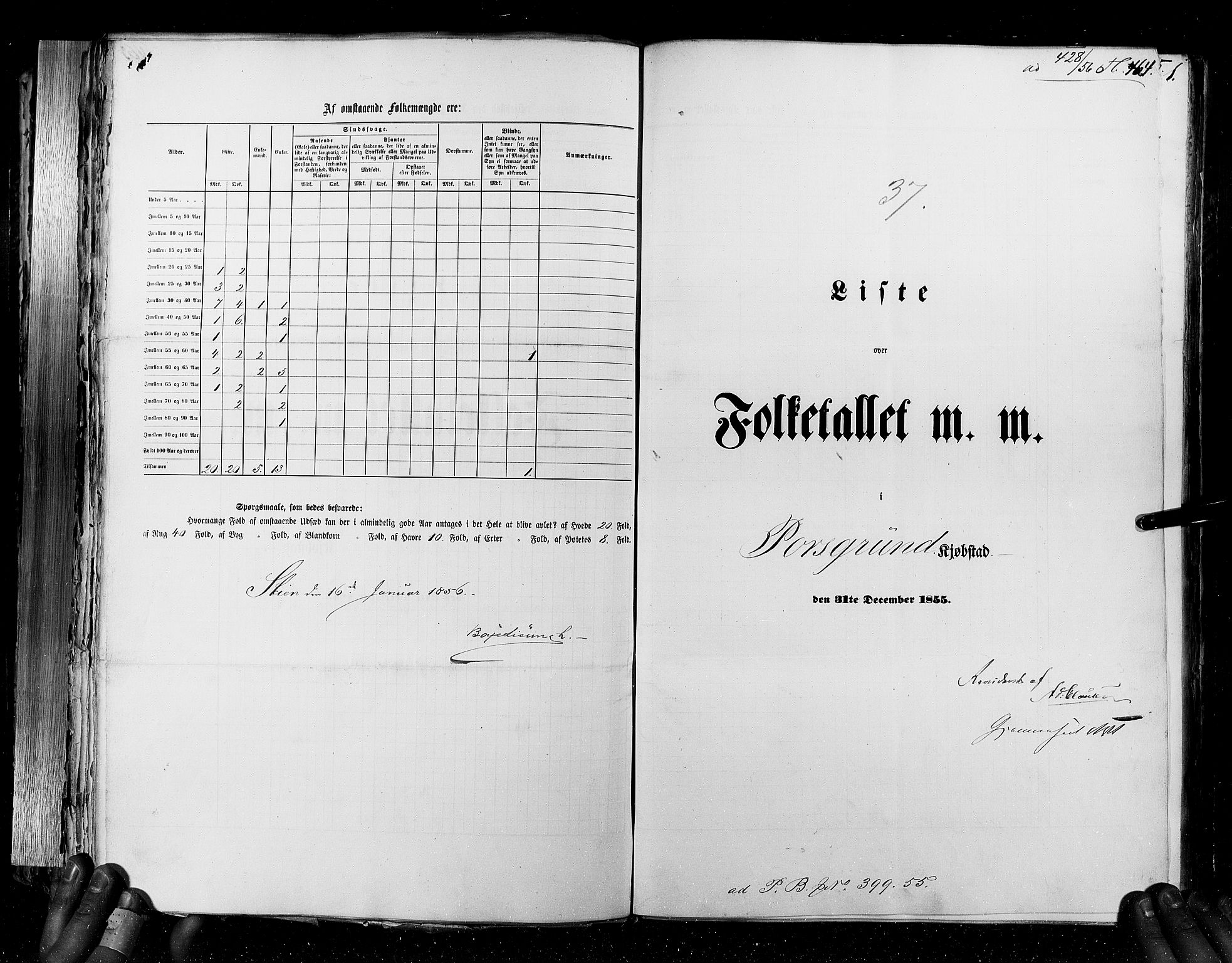 RA, Census 1855, vol. 7: Fredrikshald-Kragerø, 1855, p. 464