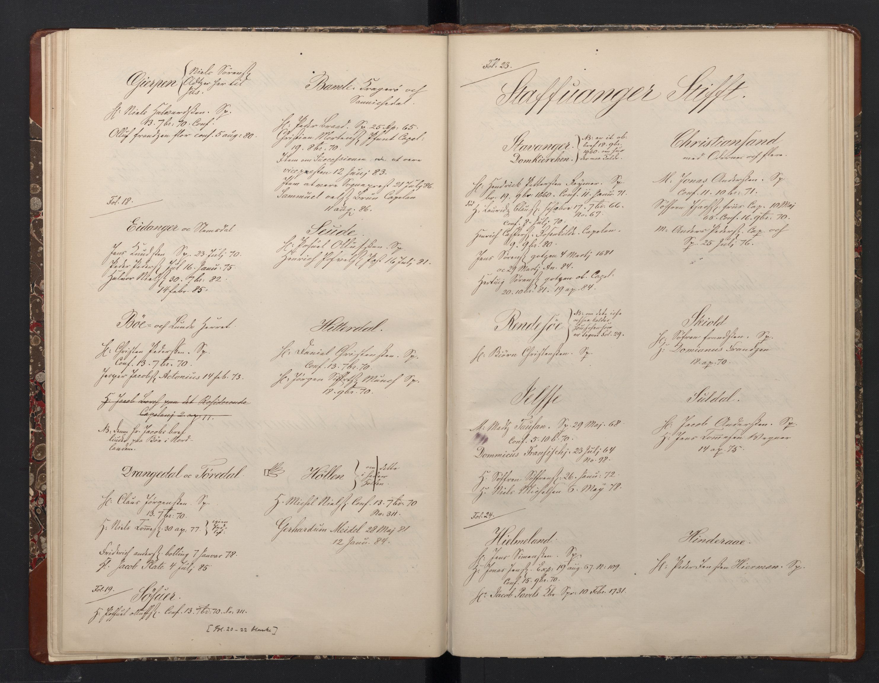 Avskriftsamlingen, AV/RA-EA-4022/F/Fa/L0101: Kalls- og ekspektansebrev på prestekall i Norge med Island og Færøyene i 17. og 18. århundre , 1670-1846, p. 21