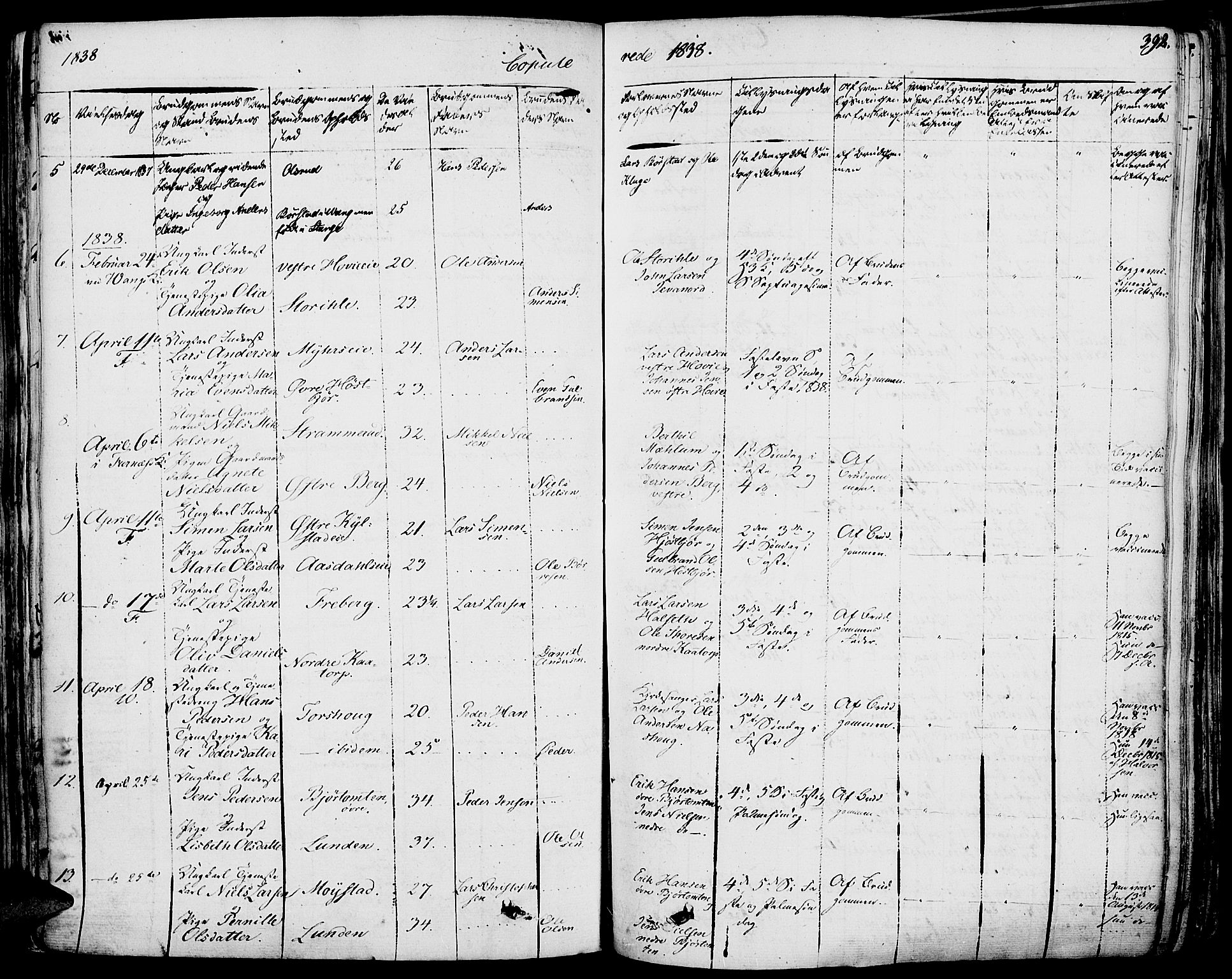 Vang prestekontor, Hedmark, SAH/PREST-008/H/Ha/Haa/L0009: Parish register (official) no. 9, 1826-1841, p. 392