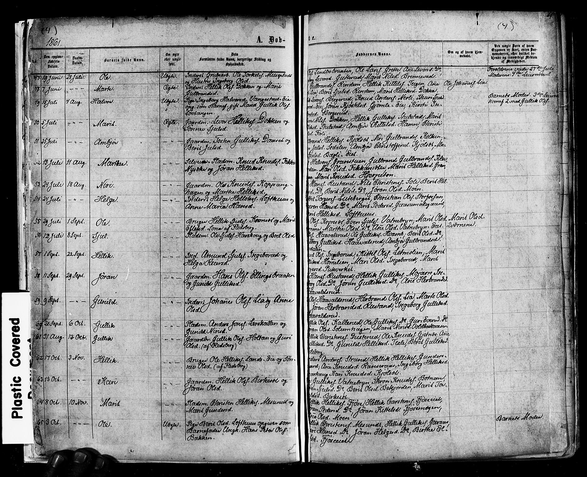 Flesberg kirkebøker, AV/SAKO-A-18/F/Fa/L0007: Parish register (official) no. I 7, 1861-1878, p. 4