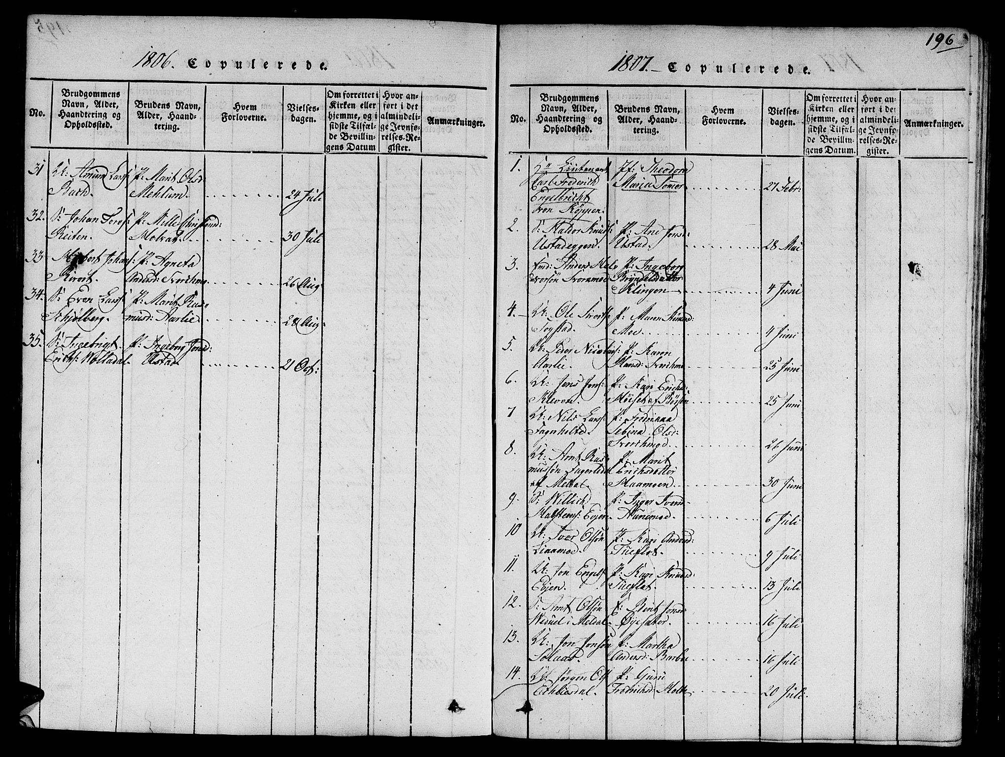Ministerialprotokoller, klokkerbøker og fødselsregistre - Sør-Trøndelag, SAT/A-1456/668/L0803: Parish register (official) no. 668A03, 1800-1826, p. 196