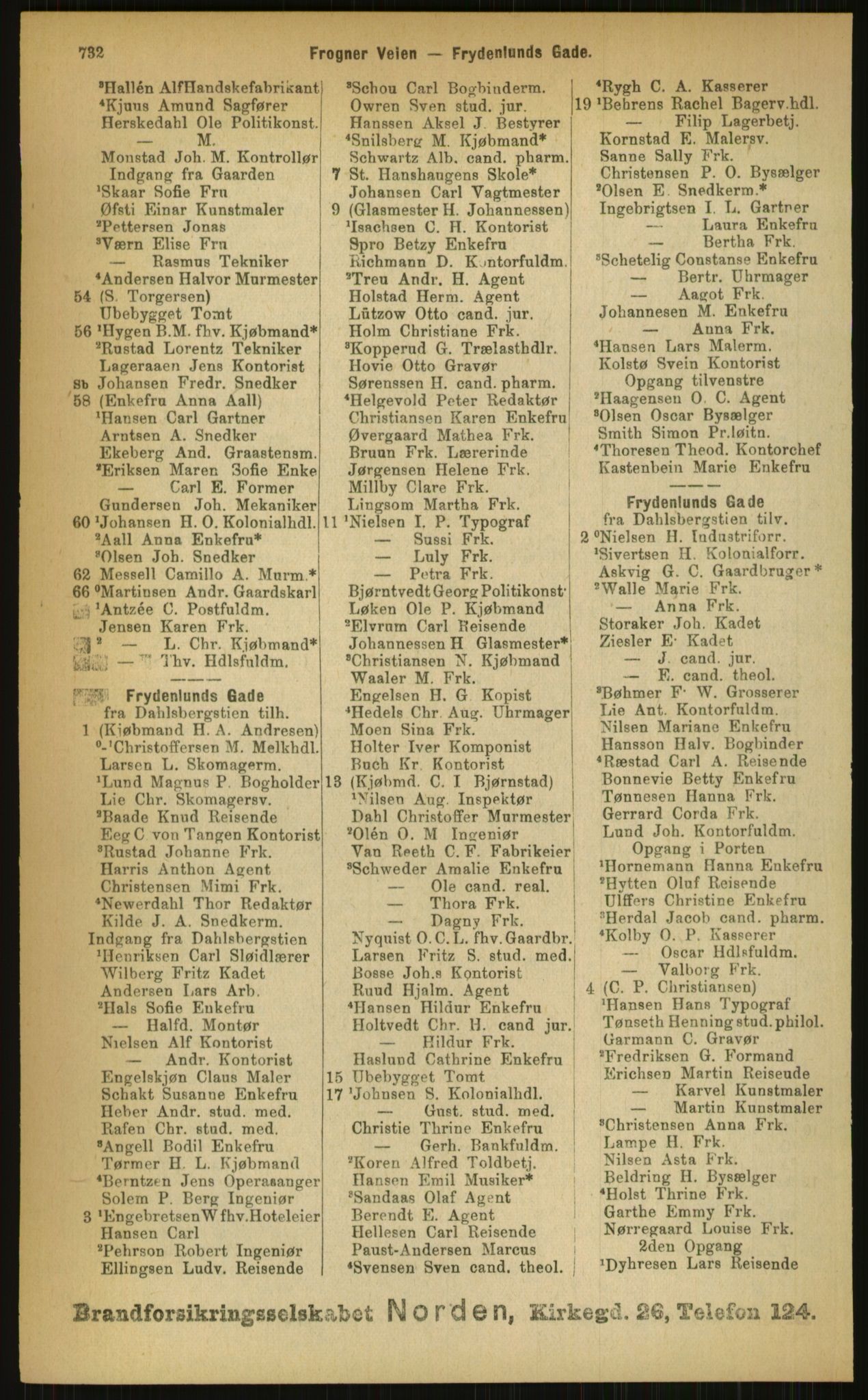 Kristiania/Oslo adressebok, PUBL/-, 1899, p. 732