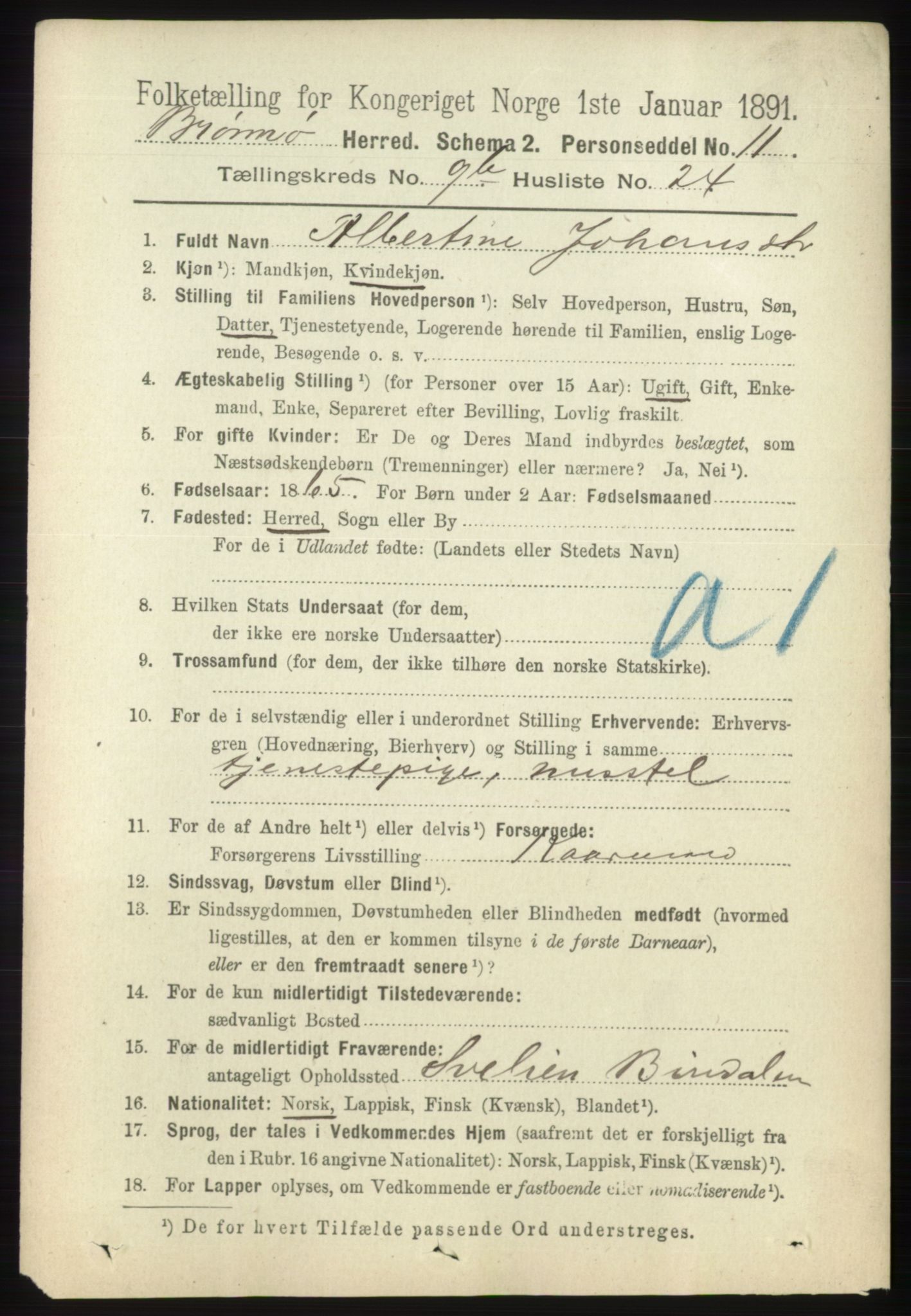 RA, 1891 census for 1814 Brønnøy, 1891, p. 5565