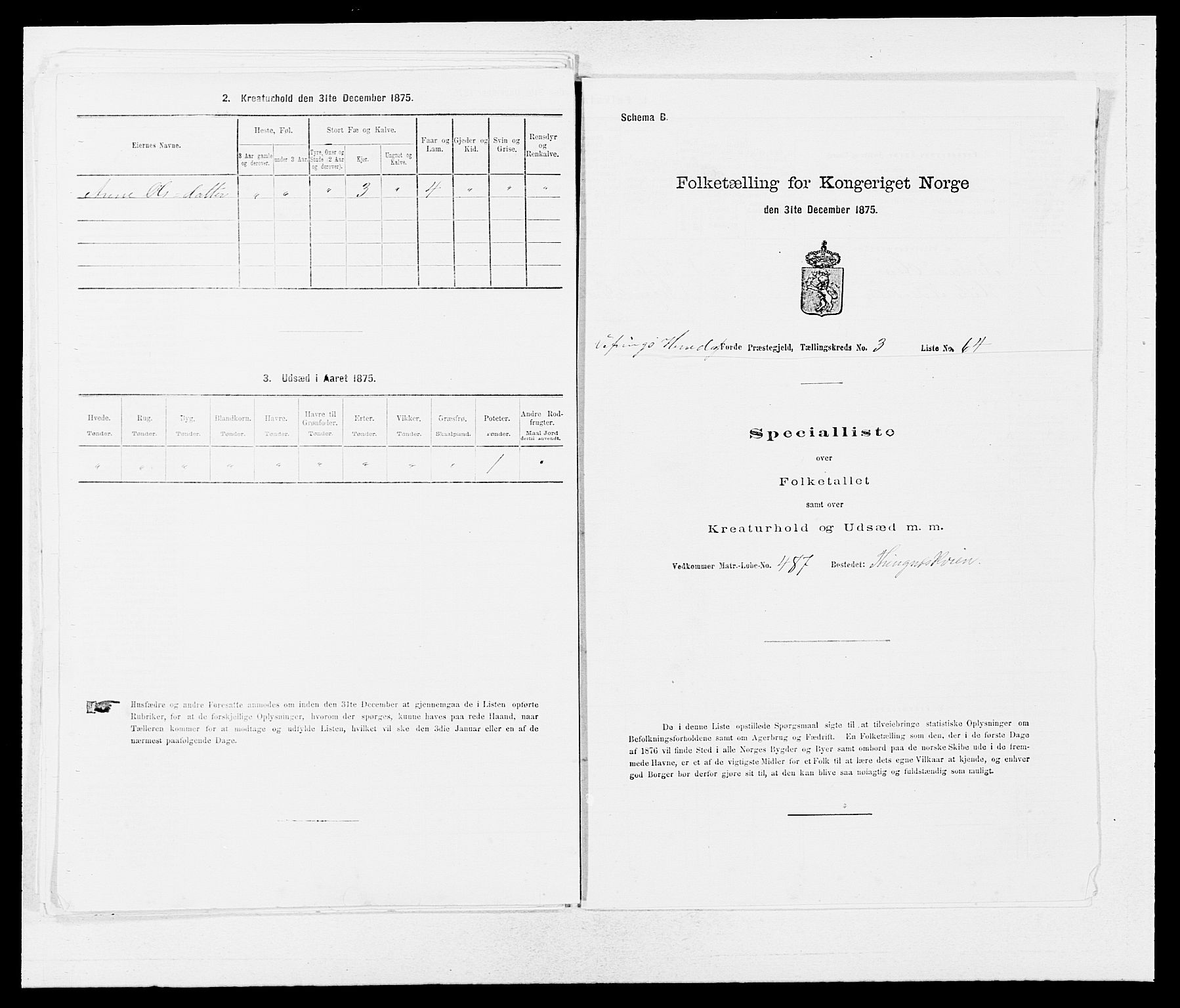 SAB, 1875 census for 1432P Førde, 1875, p. 2027