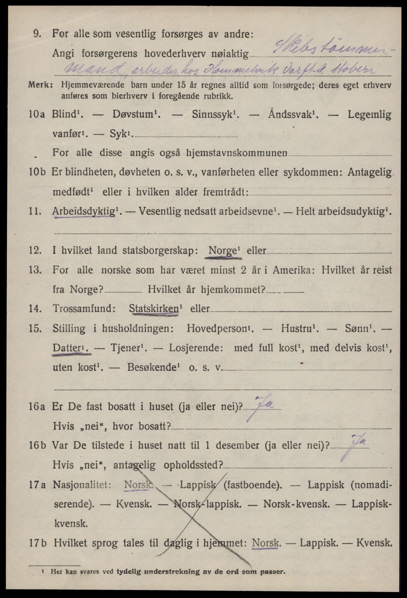 SAT, 1920 census for Malvik, 1920, p. 3185