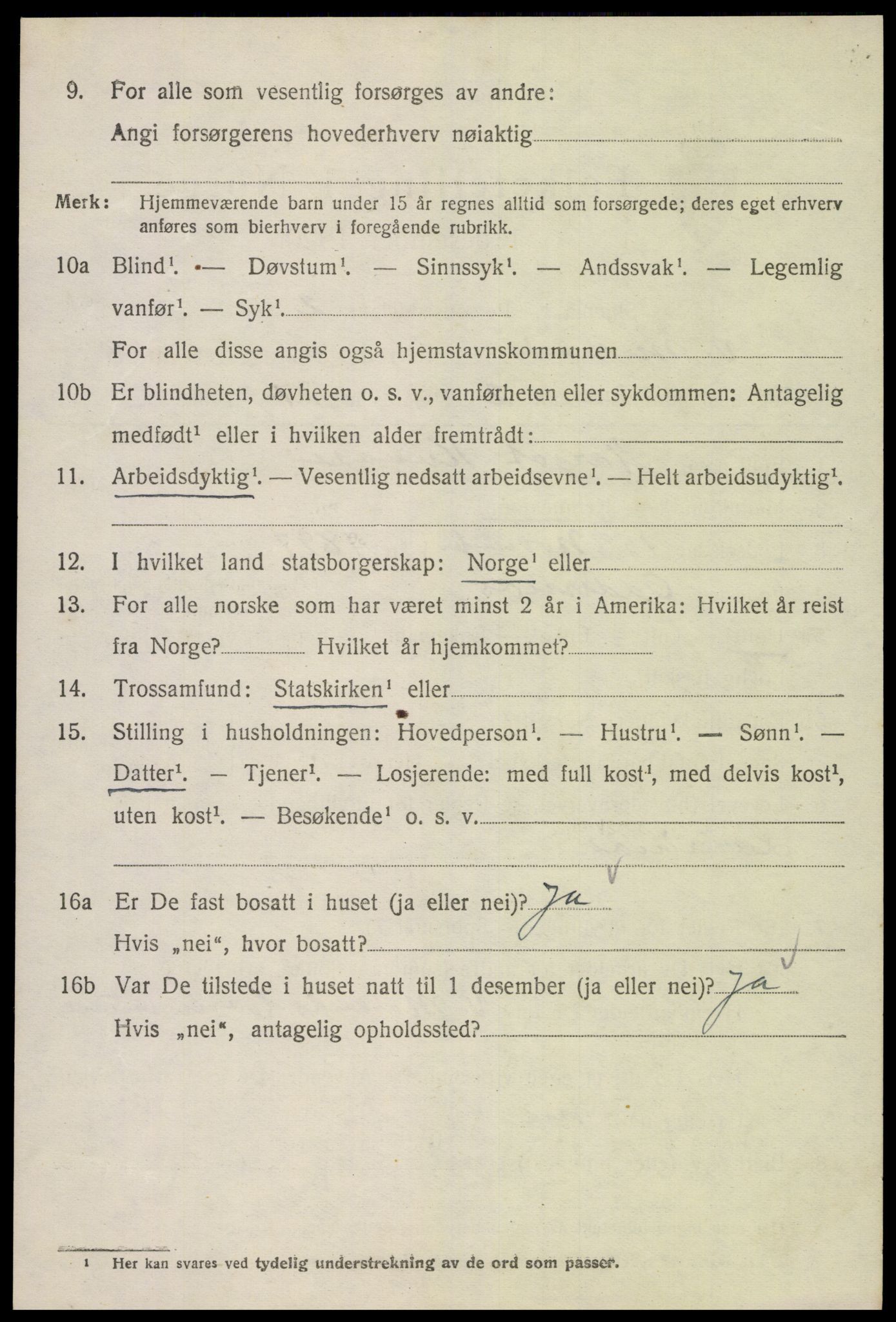 SAK, 1920 census for Vestre Moland, 1920, p. 5228