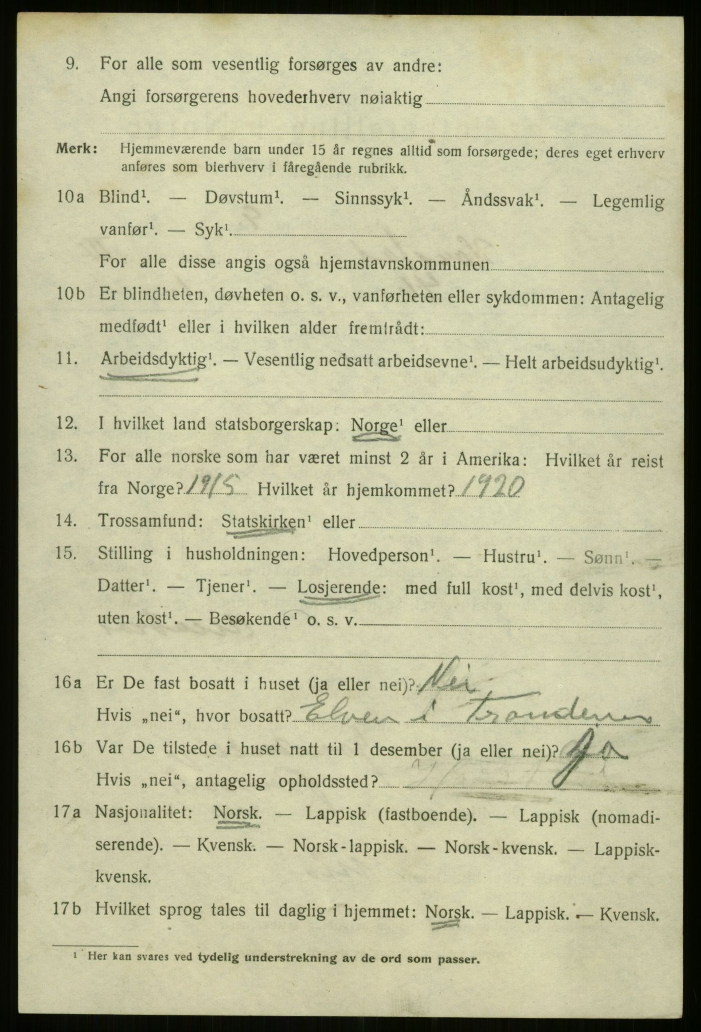 SATØ, 1920 census for Harstad, 1920, p. 5063