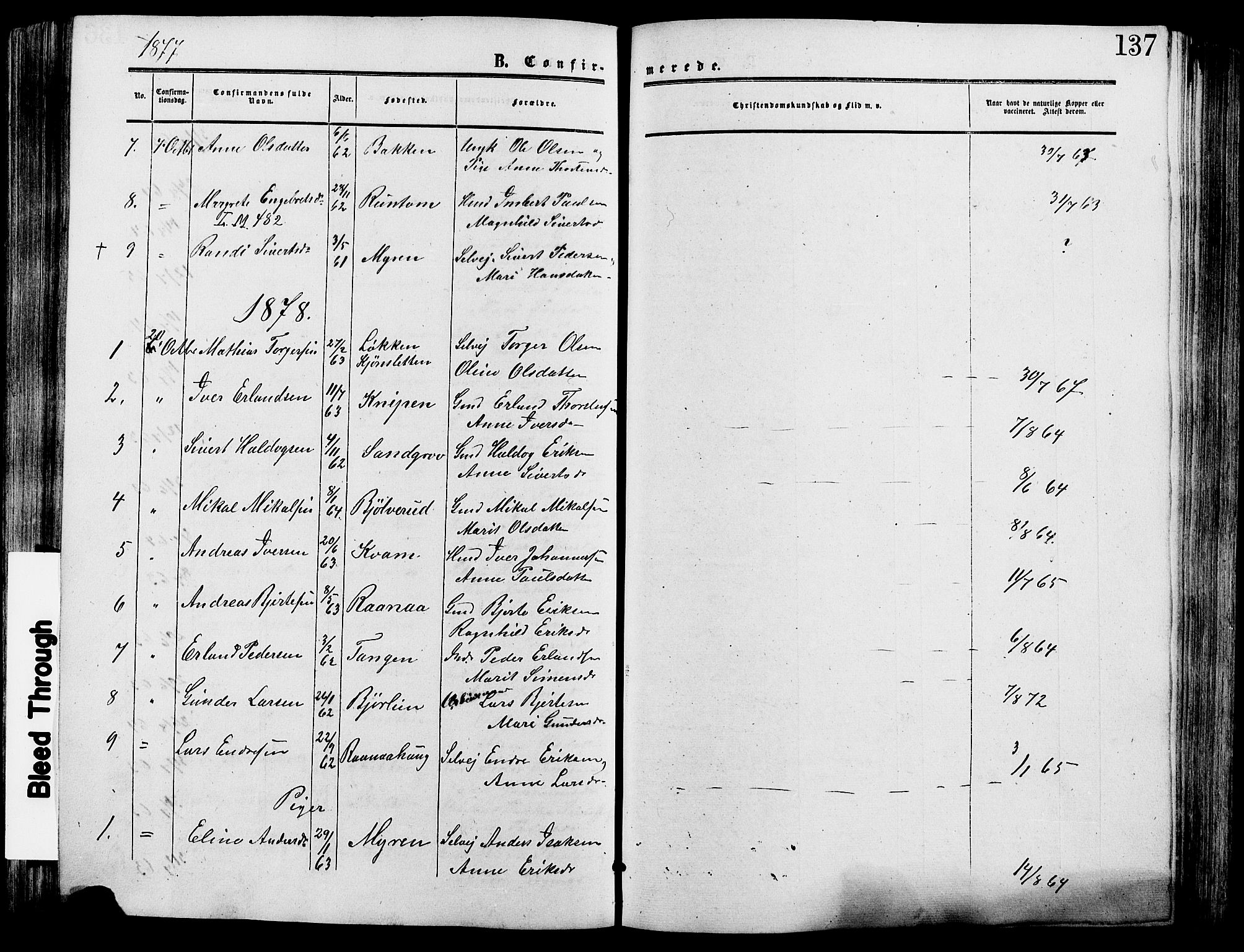 Lesja prestekontor, SAH/PREST-068/H/Ha/Haa/L0009: Parish register (official) no. 9, 1854-1889, p. 137