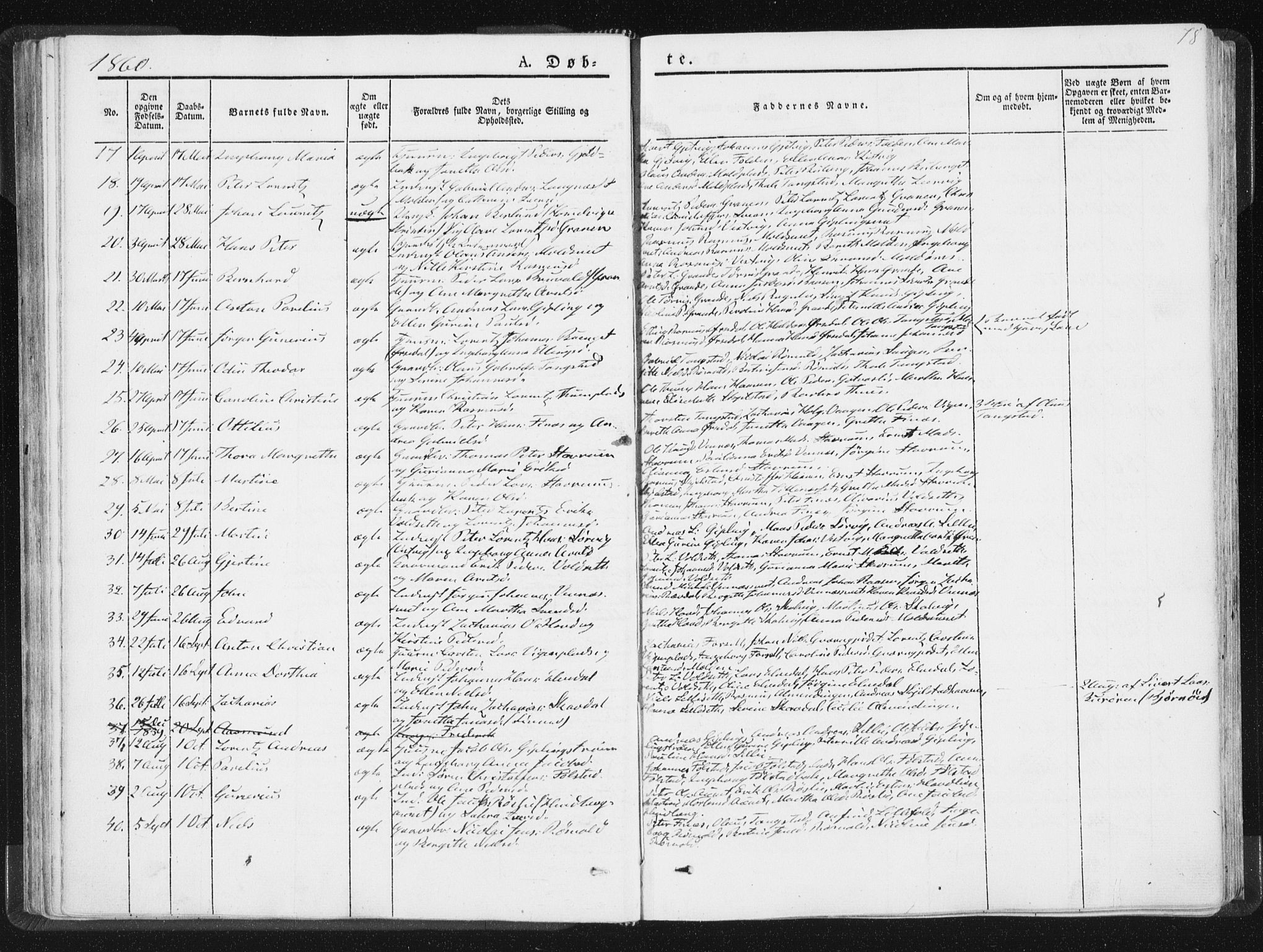 Ministerialprotokoller, klokkerbøker og fødselsregistre - Nord-Trøndelag, SAT/A-1458/744/L0418: Parish register (official) no. 744A02, 1843-1866, p. 78