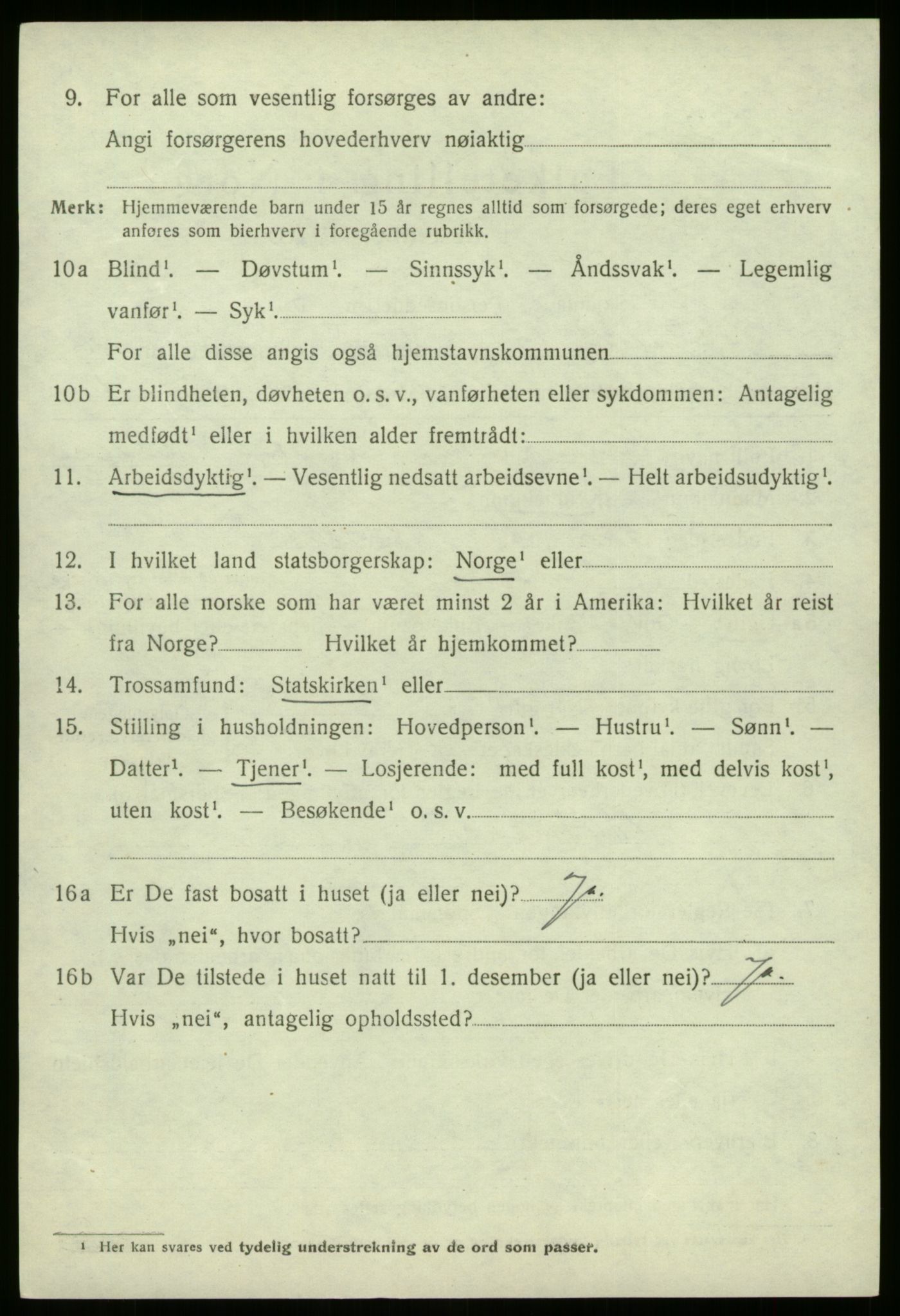 SAB, 1920 census for Jølster, 1920, p. 6463