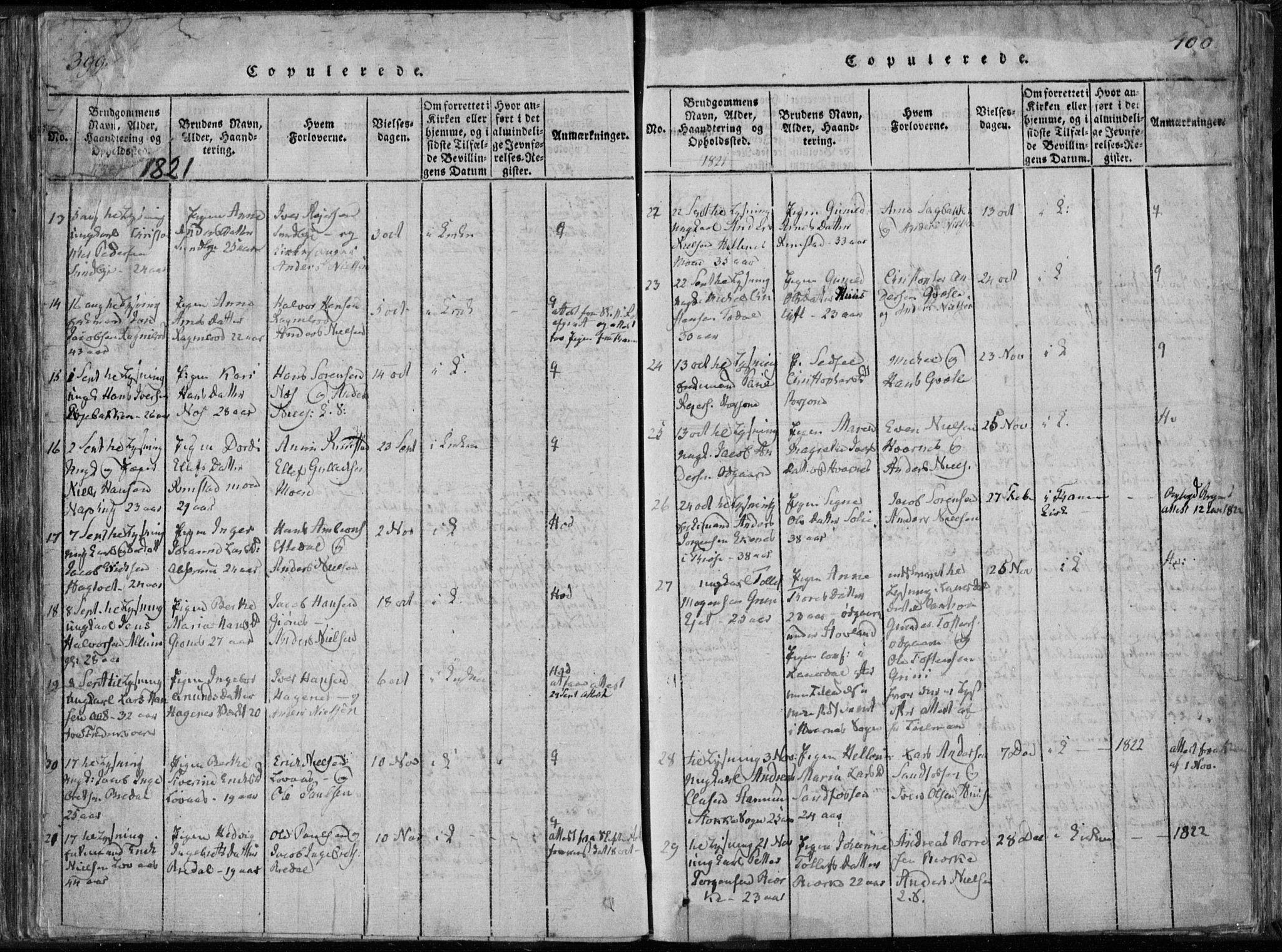 Hedrum kirkebøker, SAKO/A-344/F/Fa/L0004: Parish register (official) no. I 4, 1817-1835, p. 399-400