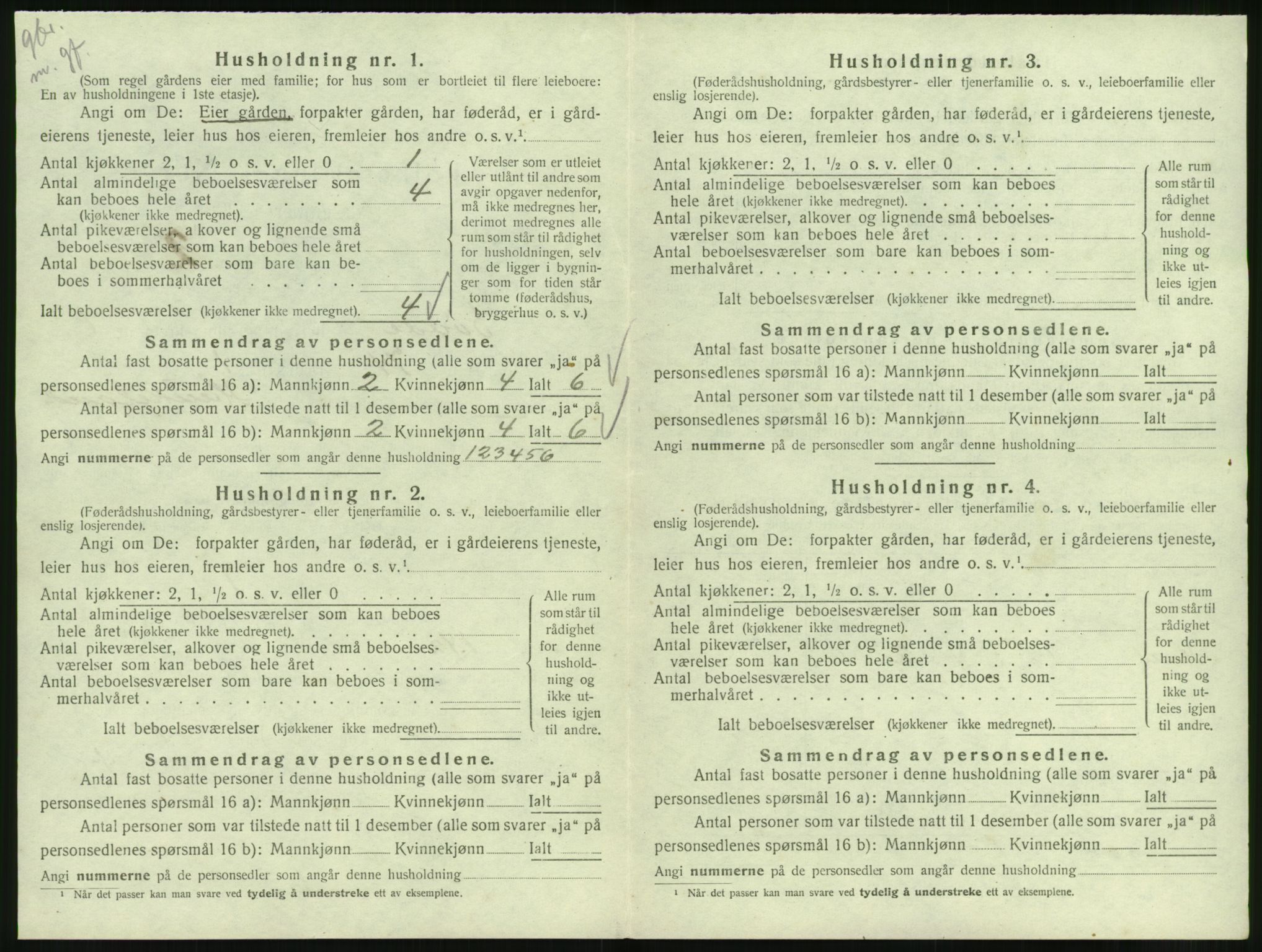 SAT, 1920 census for Syvde, 1920, p. 39