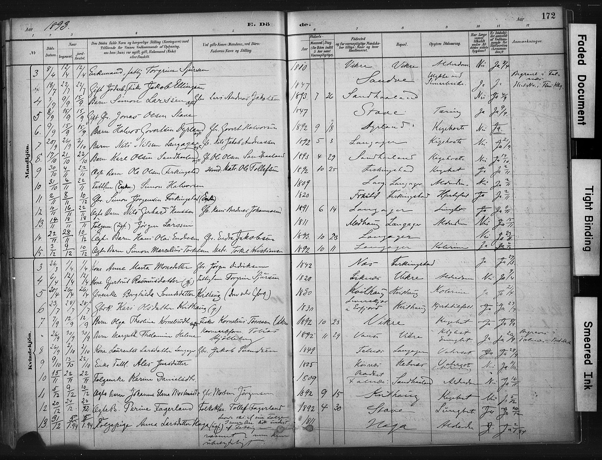 Skudenes sokneprestkontor, SAST/A -101849/H/Ha/Haa/L0010: Parish register (official) no. A 7, 1882-1912, p. 172