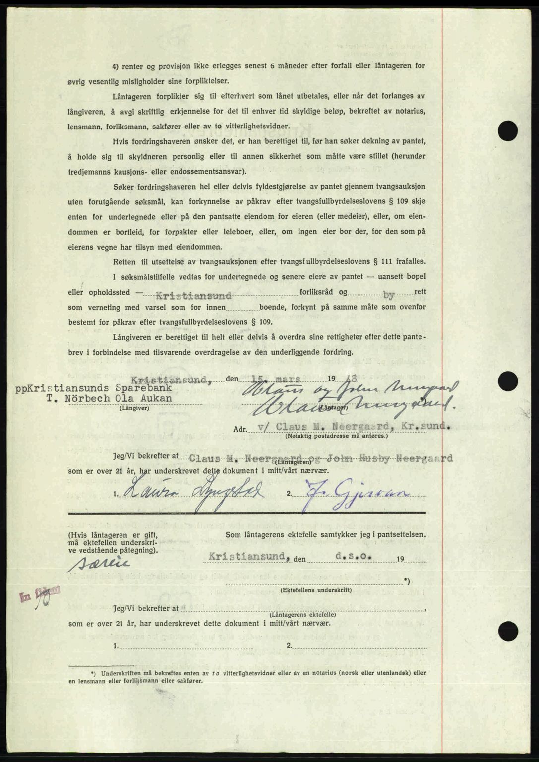 Kristiansund byfogd, AV/SAT-A-4587/A/27: Mortgage book no. 44, 1947-1948, Diary no: : 417/1948