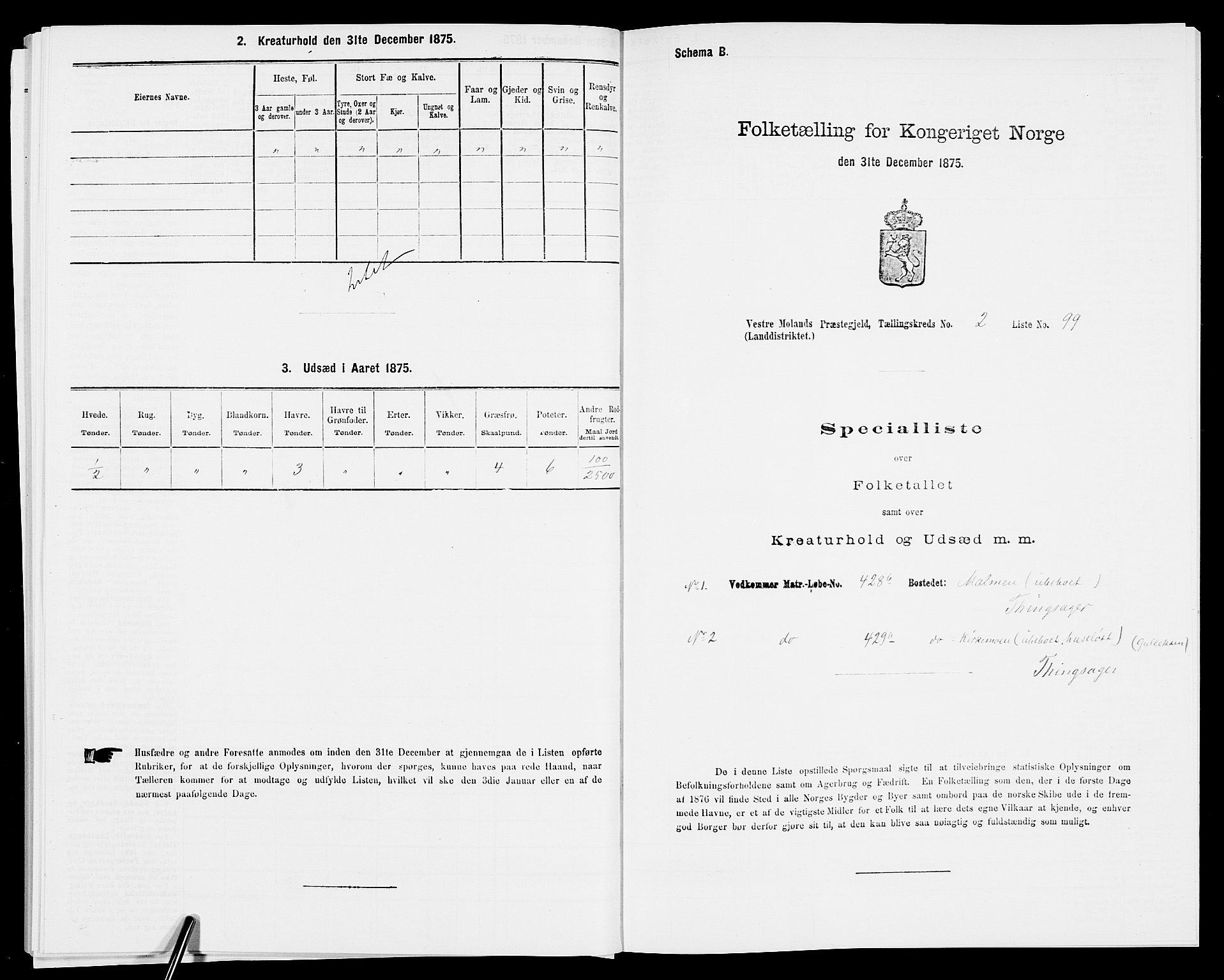 SAK, 1875 census for 0926L Vestre Moland/Vestre Moland, 1875, p. 378