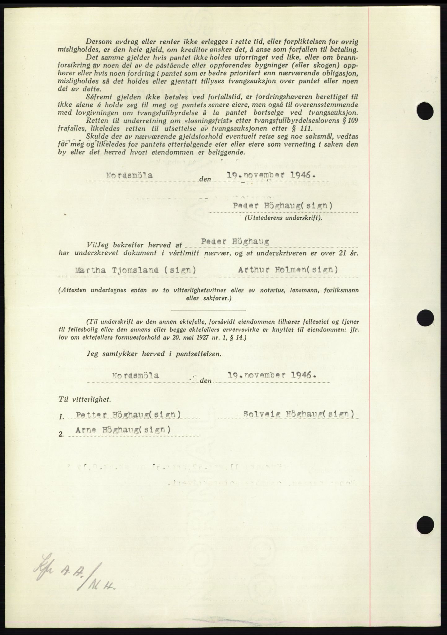 Nordmøre sorenskriveri, AV/SAT-A-4132/1/2/2Ca: Mortgage book no. B95, 1946-1947, Diary no: : 255/1947