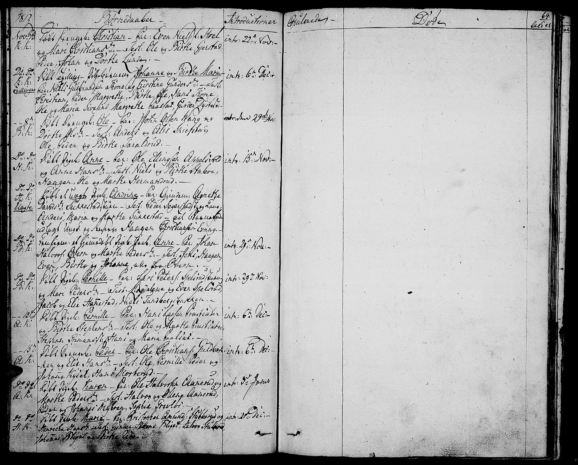 Toten prestekontor, AV/SAH-PREST-102/H/Ha/Haa/L0008: Parish register (official) no. 8, 1809-1814, p. 64