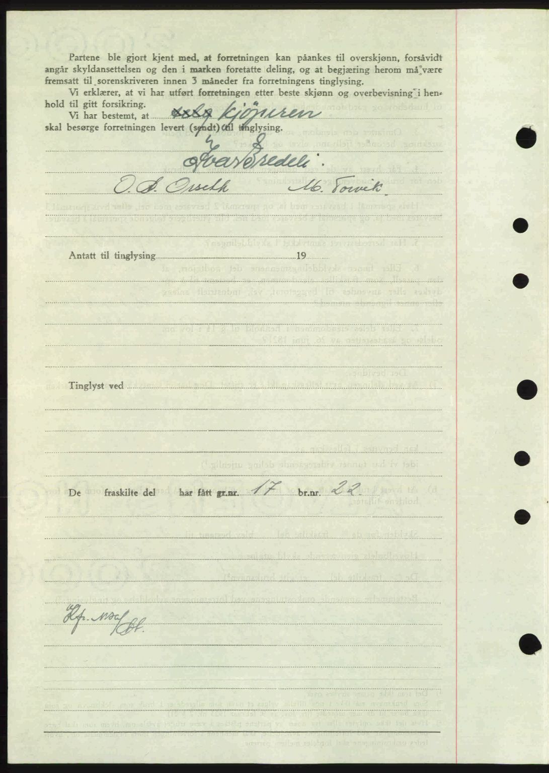 Nordmøre sorenskriveri, AV/SAT-A-4132/1/2/2Ca: Mortgage book no. A103, 1946-1947, Diary no: : 2361/1946