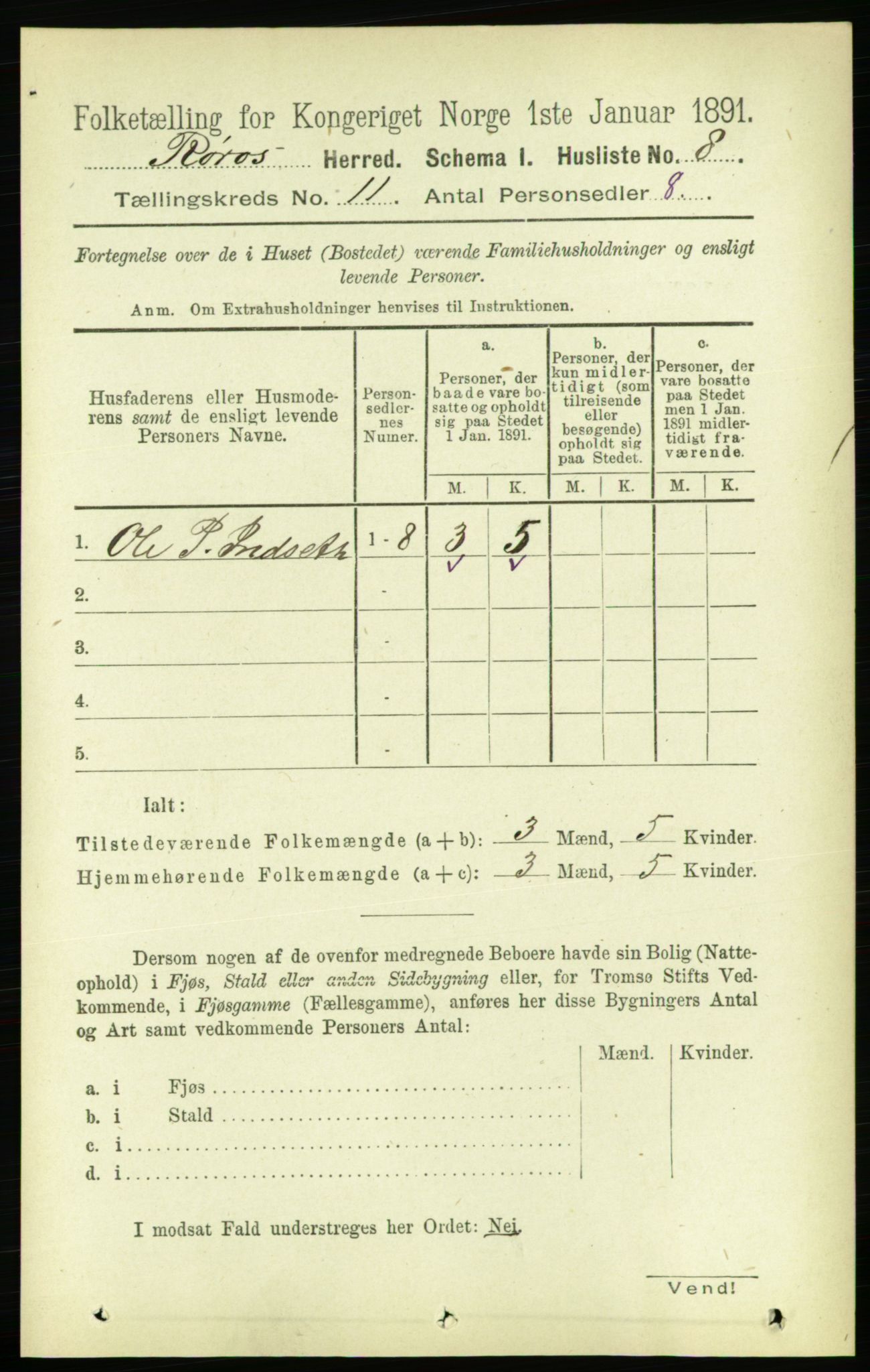 RA, 1891 census for 1640 Røros, 1891, p. 2214