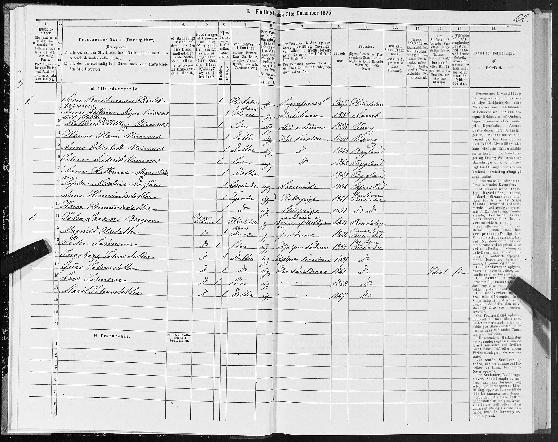 SAT, 1875 census for 1566P Surnadal, 1875, p. 4022