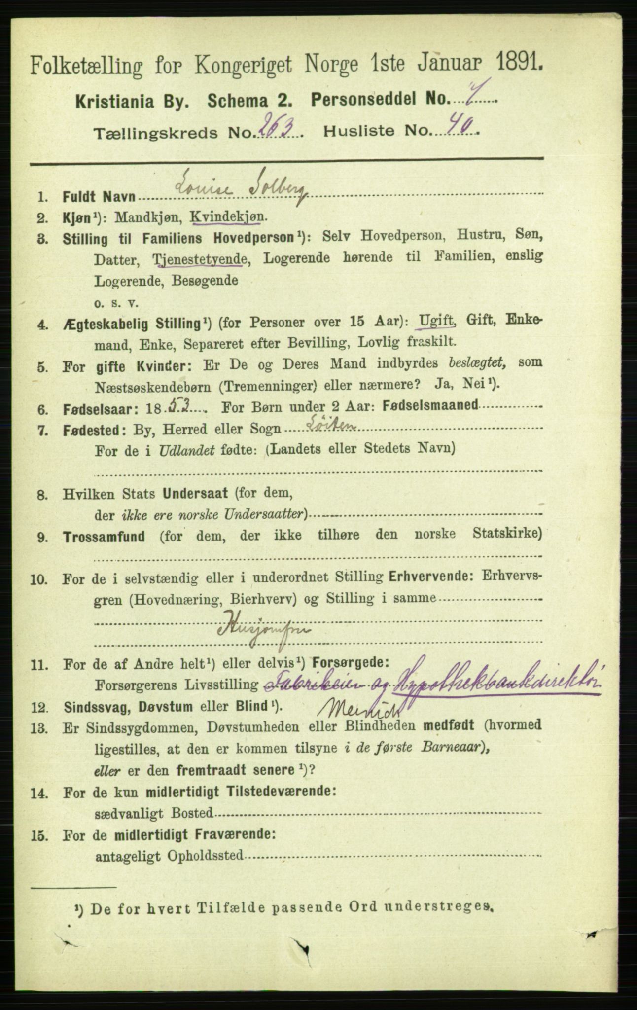 RA, 1891 census for 0301 Kristiania, 1891, p. 160268