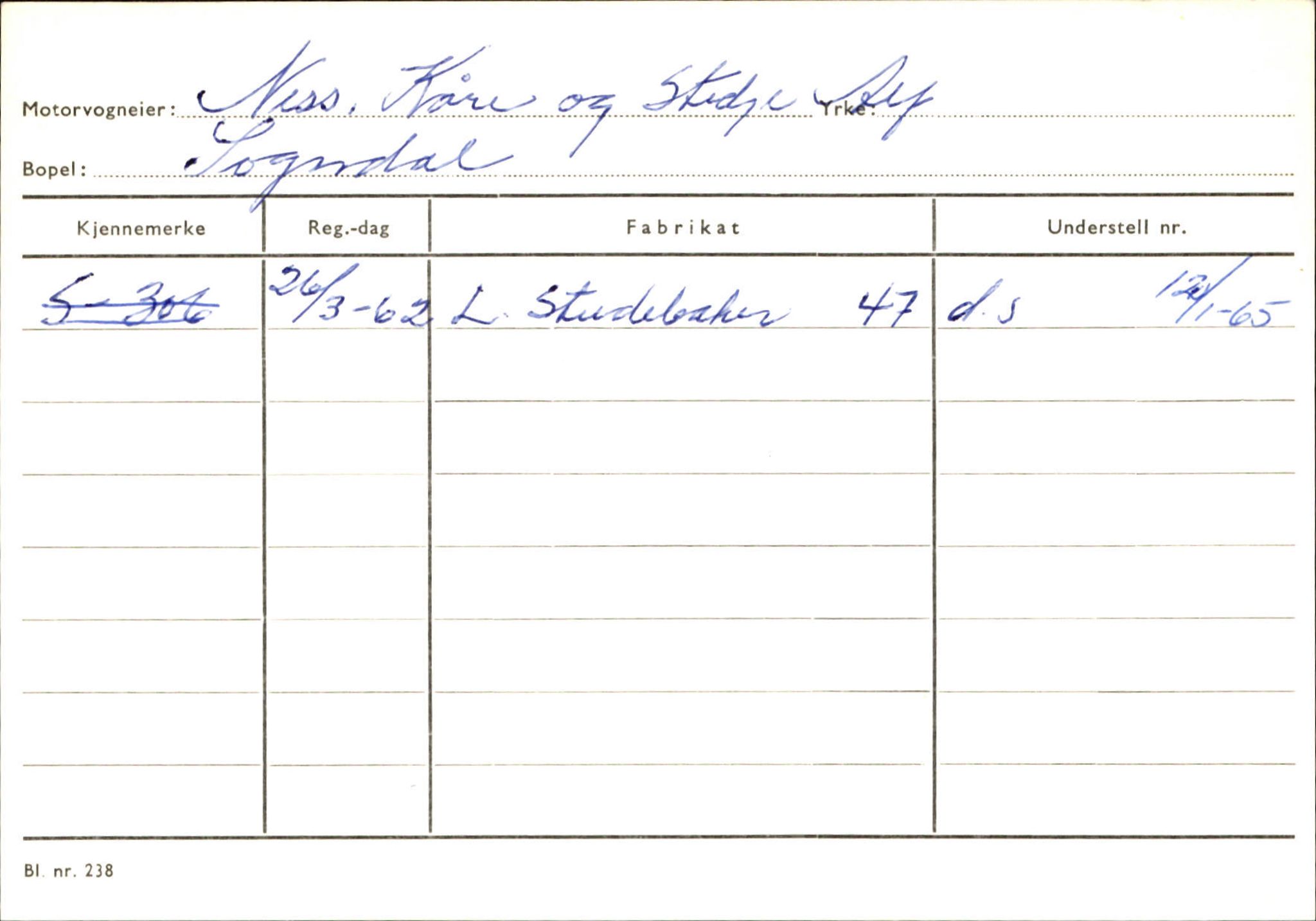 Statens vegvesen, Sogn og Fjordane vegkontor, SAB/A-5301/4/F/L0124: Eigarregister Sogndal A-U, 1945-1975, p. 1824