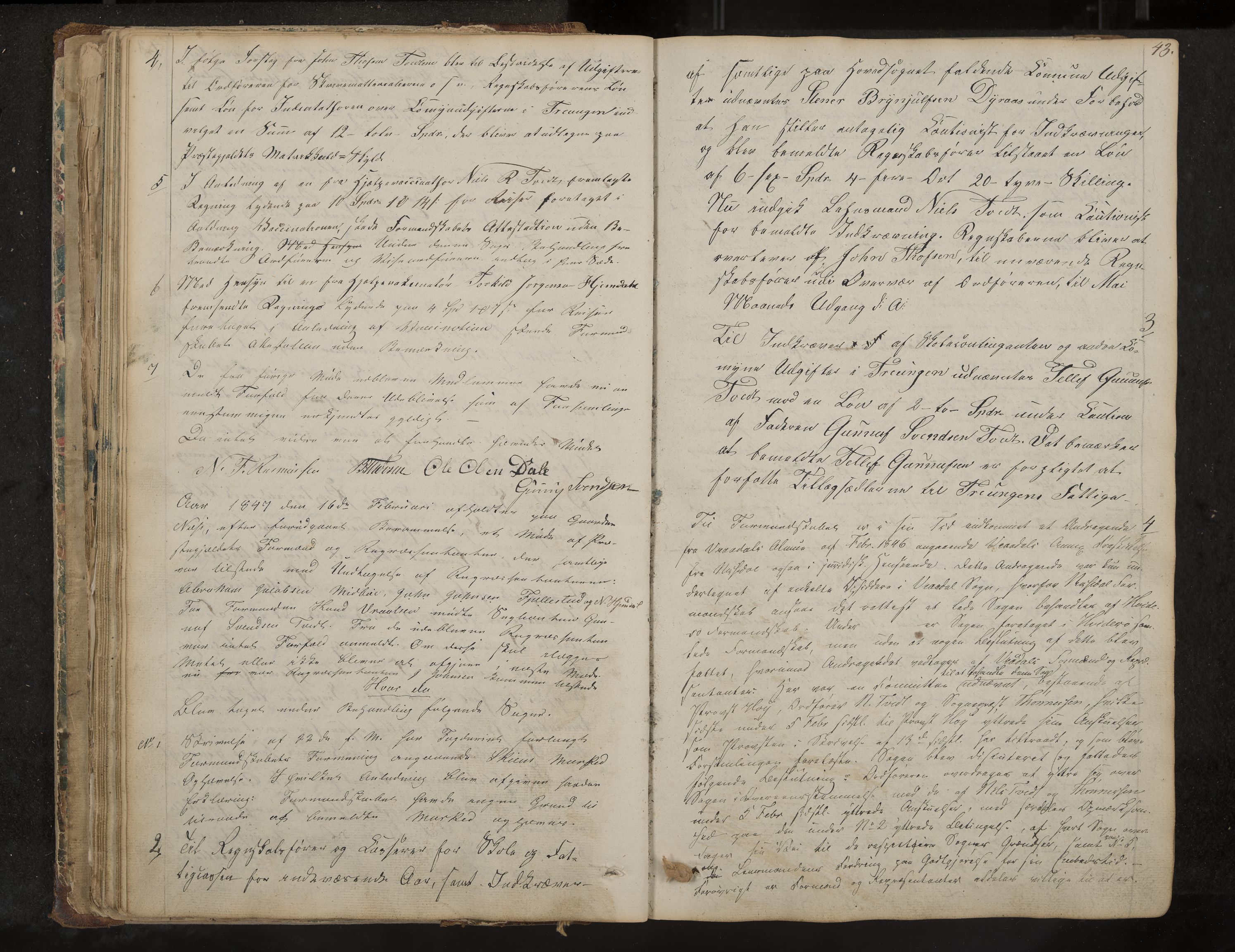 Nissedal formannskap og sentraladministrasjon, IKAK/0830021-1/A/L0001: Møtebok, 1838-1870, p. 43