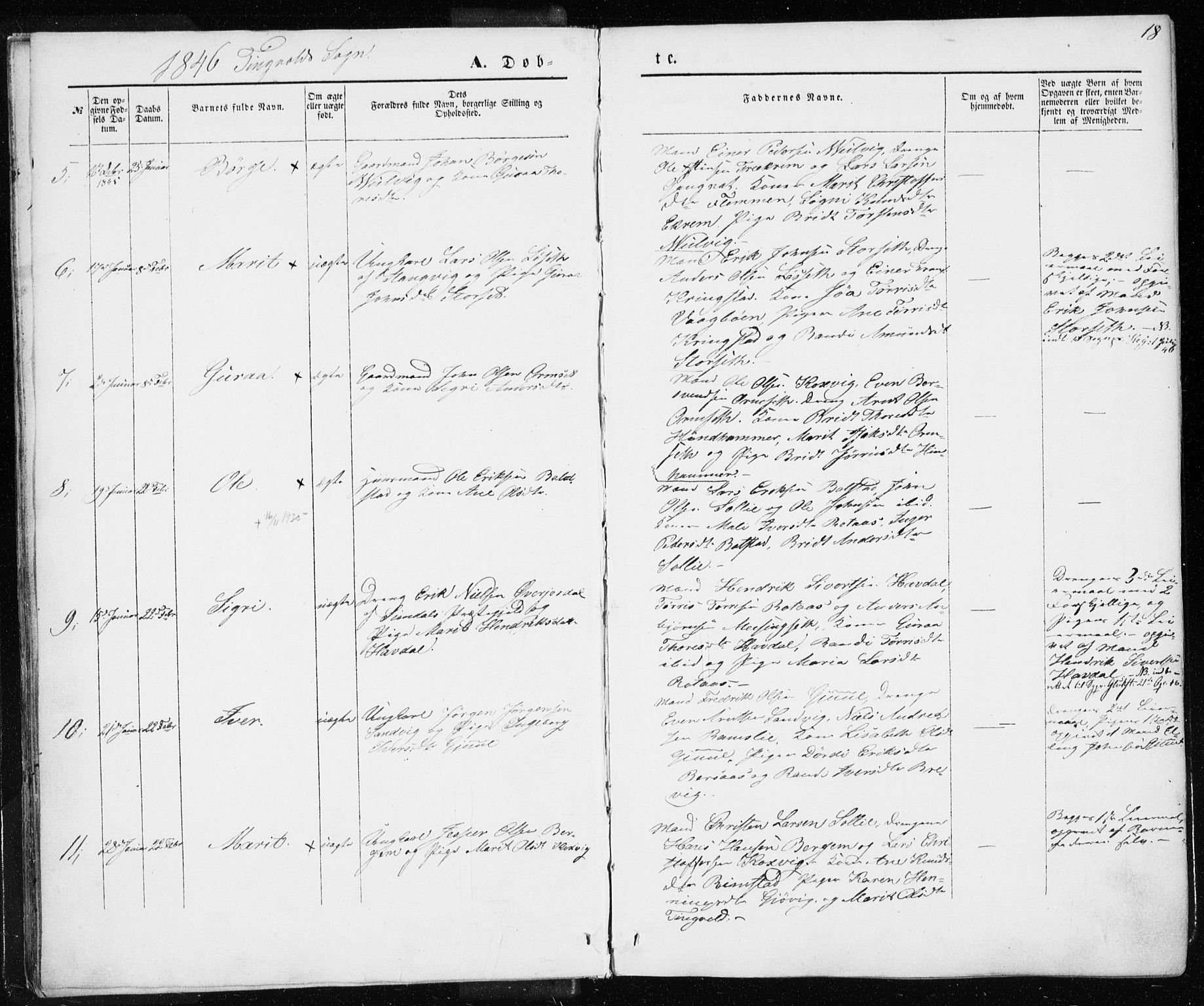 Ministerialprotokoller, klokkerbøker og fødselsregistre - Møre og Romsdal, AV/SAT-A-1454/586/L0984: Parish register (official) no. 586A10, 1844-1856, p. 18