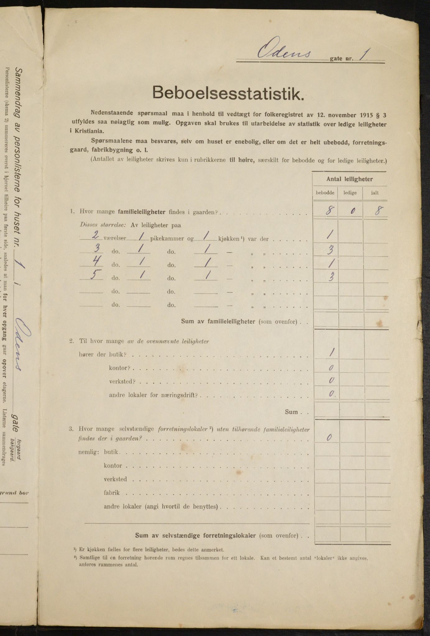 OBA, Municipal Census 1916 for Kristiania, 1916, p. 76258