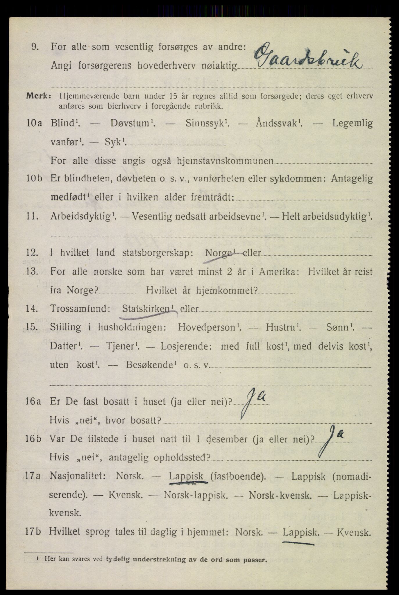 SAT, 1920 census for Evenes, 1920, p. 12811