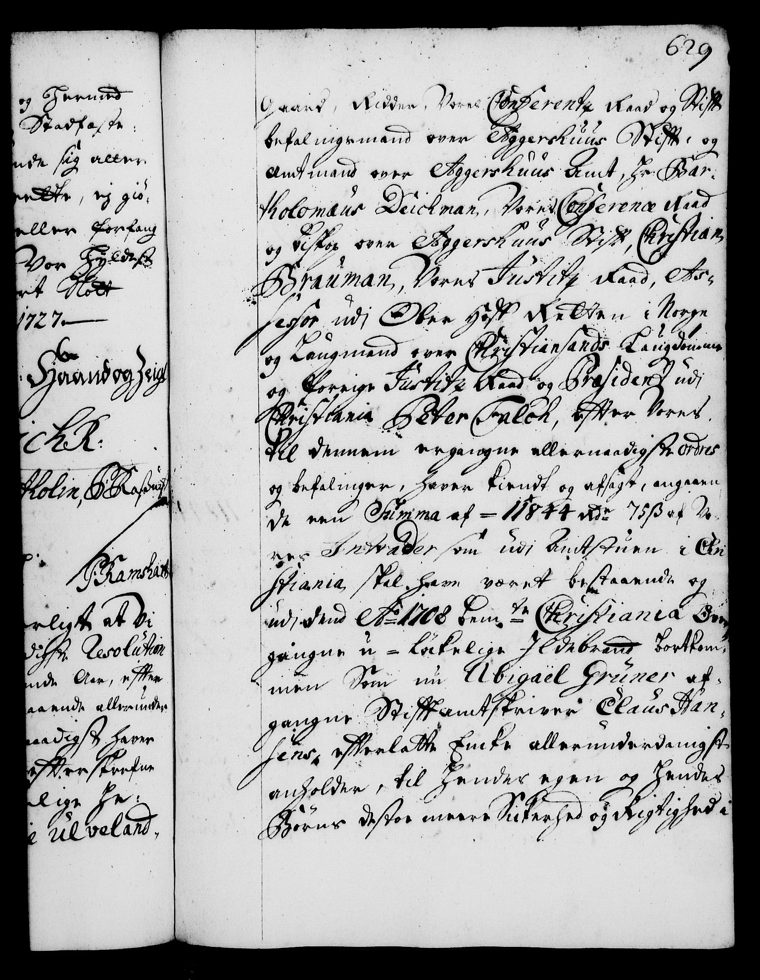 Rentekammeret, Kammerkanselliet, RA/EA-3111/G/Gg/Gga/L0002: Norsk ekspedisjonsprotokoll med register (merket RK 53.2), 1723-1727, p. 629