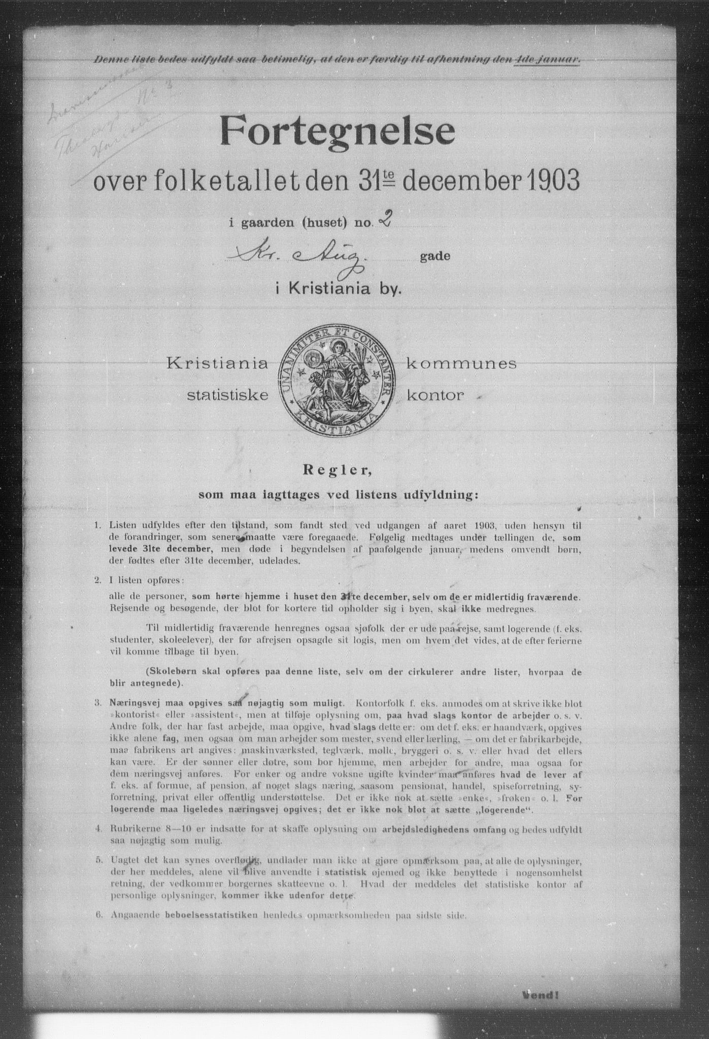 OBA, Municipal Census 1903 for Kristiania, 1903, p. 10582
