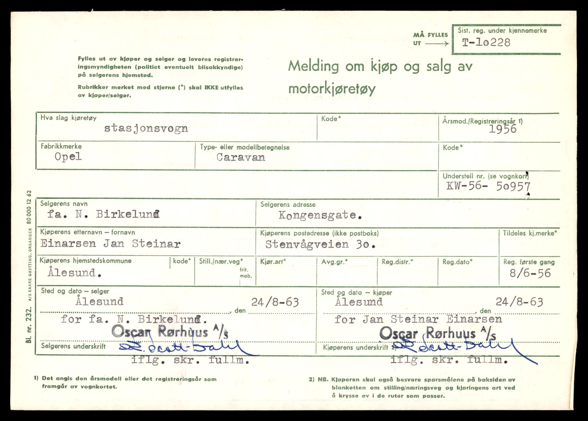 Møre og Romsdal vegkontor - Ålesund trafikkstasjon, SAT/A-4099/F/Fe/L0019: Registreringskort for kjøretøy T 10228 - T 10350, 1927-1998, p. 25