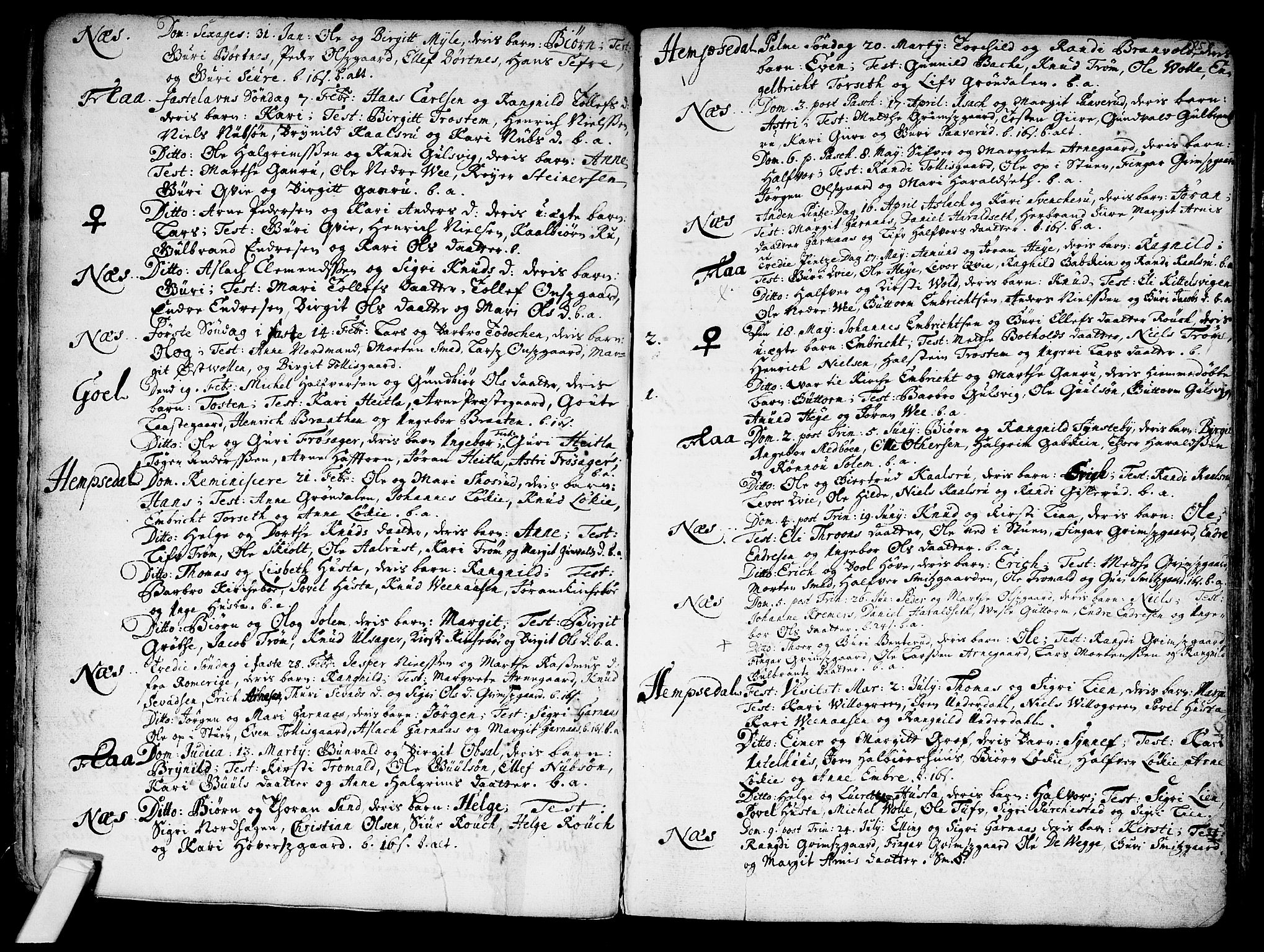 Nes kirkebøker, AV/SAKO-A-236/F/Fa/L0002: Parish register (official) no. 2, 1707-1759, p. 25