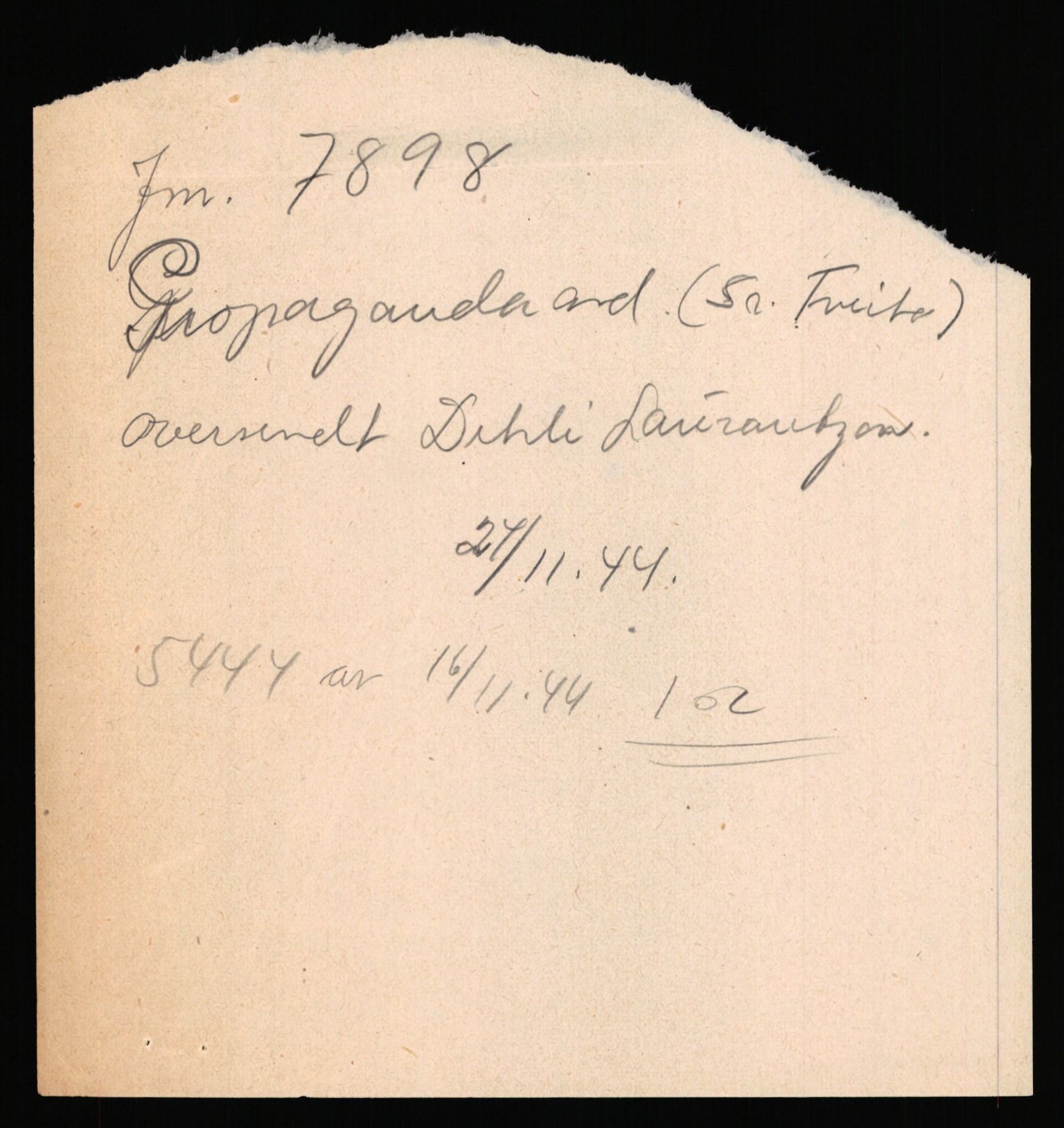 Kultur- og folkeopplysningsdepartementet, Den alminnelige avdeling. 1940-45, AV/RA-S-6010/E/Ea/L0016/0007: Sakarkiv / Kulturtingets møter 1944 i Trondheim, 1943-1945, p. 22