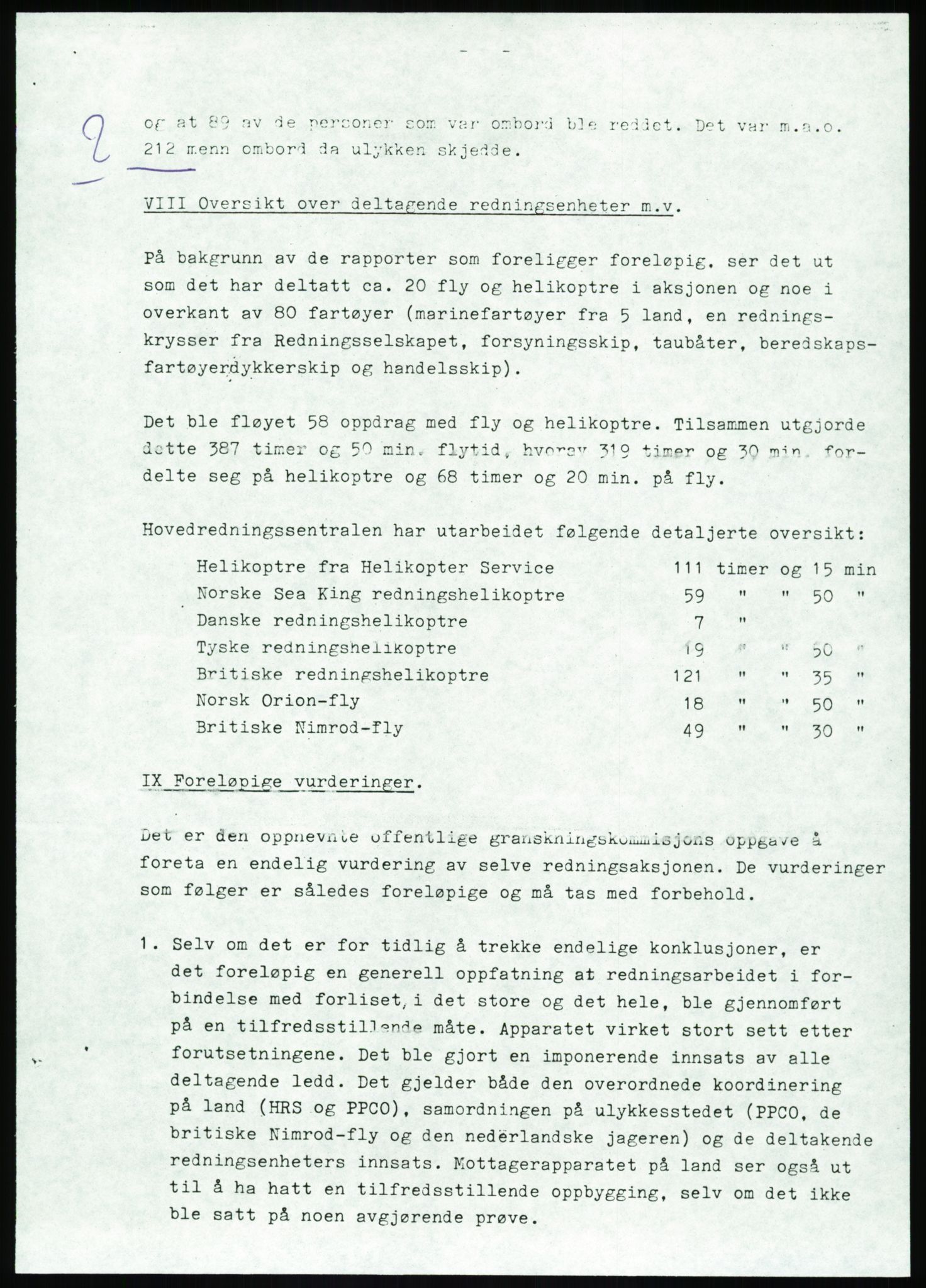 Justisdepartementet, Granskningskommisjonen ved Alexander Kielland-ulykken 27.3.1980, AV/RA-S-1165/D/L0017: P Hjelpefartøy (Doku.liste + P1-P6 av 6)/Q Hovedredningssentralen (Q0-Q27 av 27), 1980-1981, p. 354