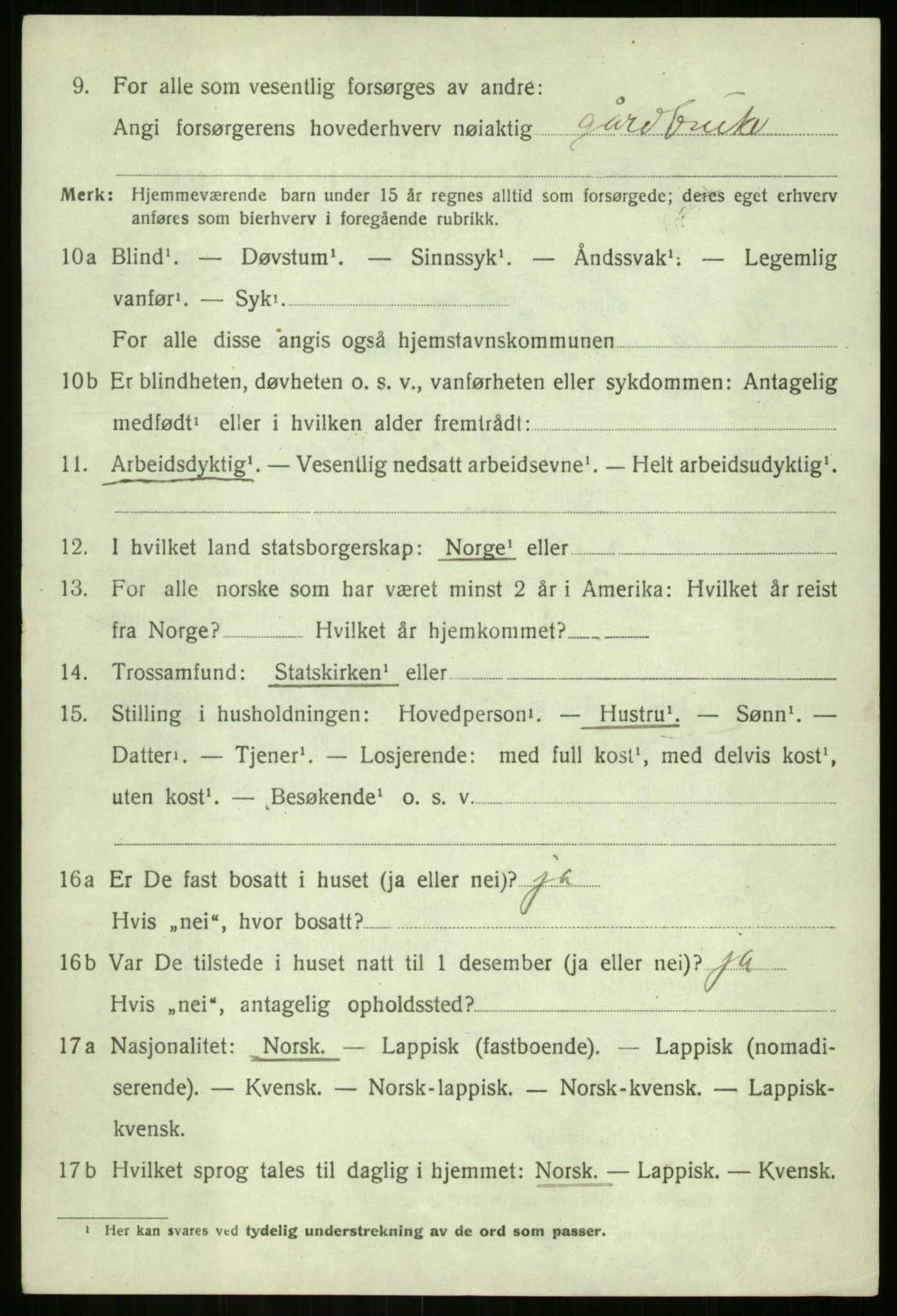 SATØ, 1920 census for Lavangen, 1920, p. 936