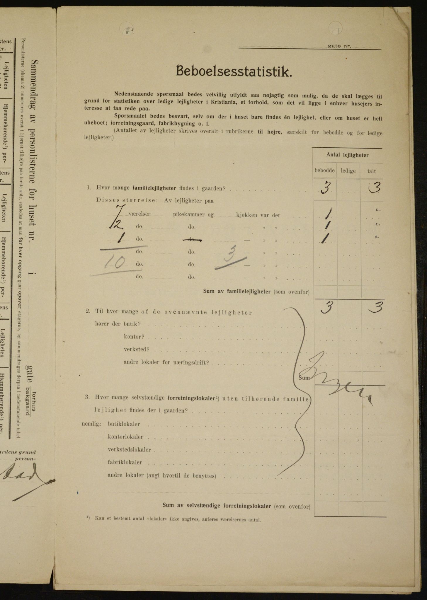 OBA, Municipal Census 1909 for Kristiania, 1909, p. 81421