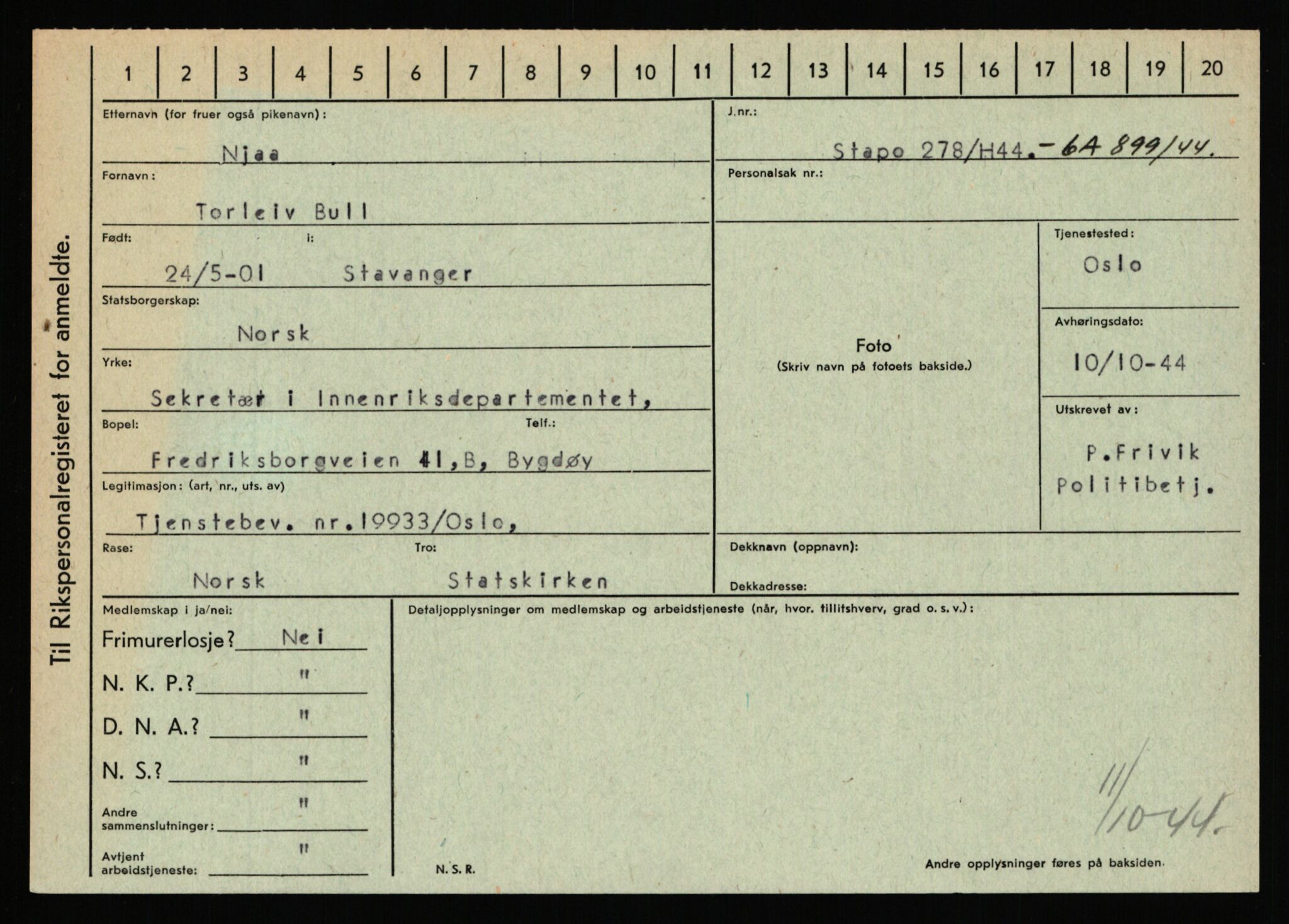 Statspolitiet - Hovedkontoret / Osloavdelingen, AV/RA-S-1329/C/Ca/L0011: Molberg - Nøstvold, 1943-1945, p. 3449
