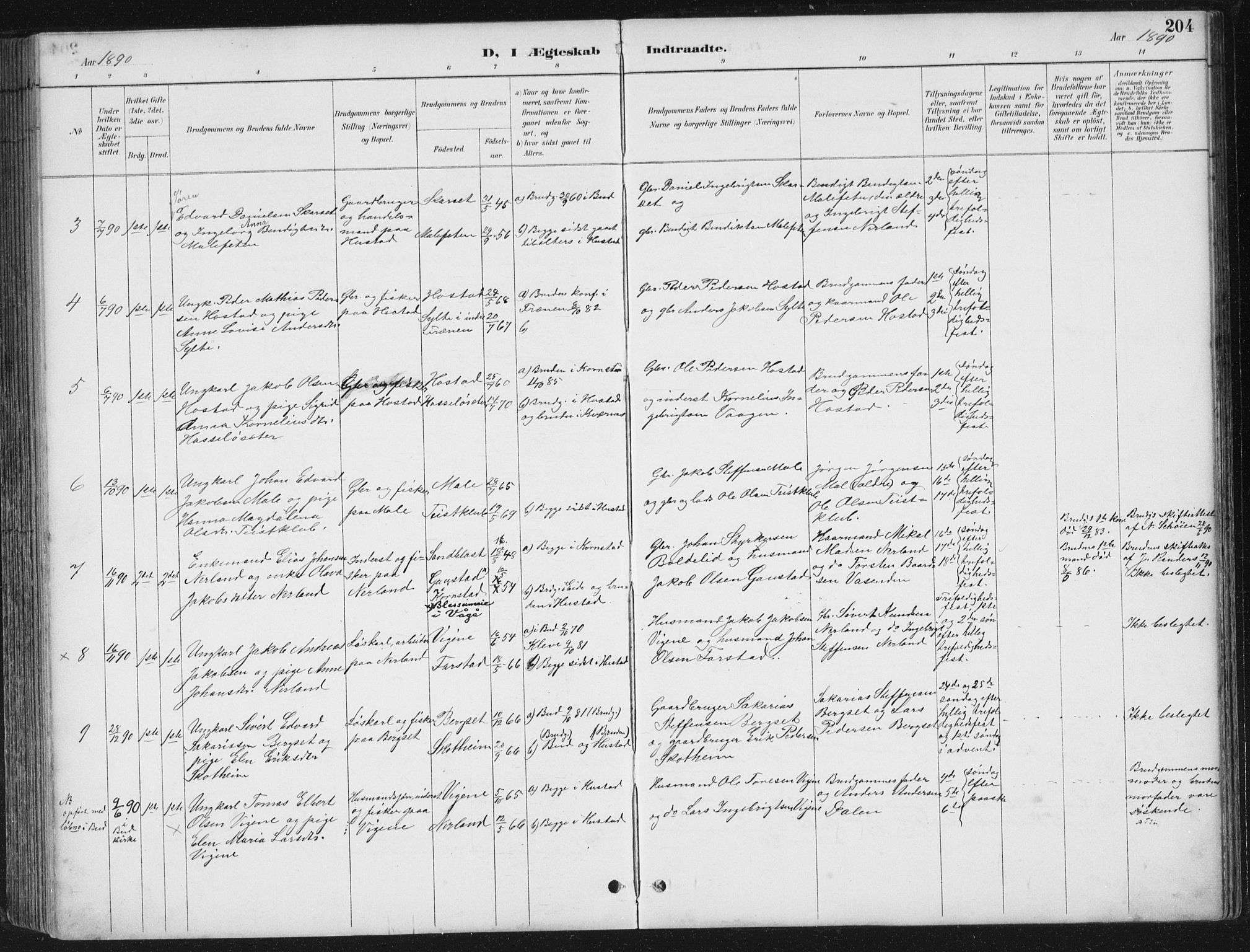 Ministerialprotokoller, klokkerbøker og fødselsregistre - Møre og Romsdal, AV/SAT-A-1454/567/L0783: Parish register (copy) no. 567C03, 1887-1903, p. 204